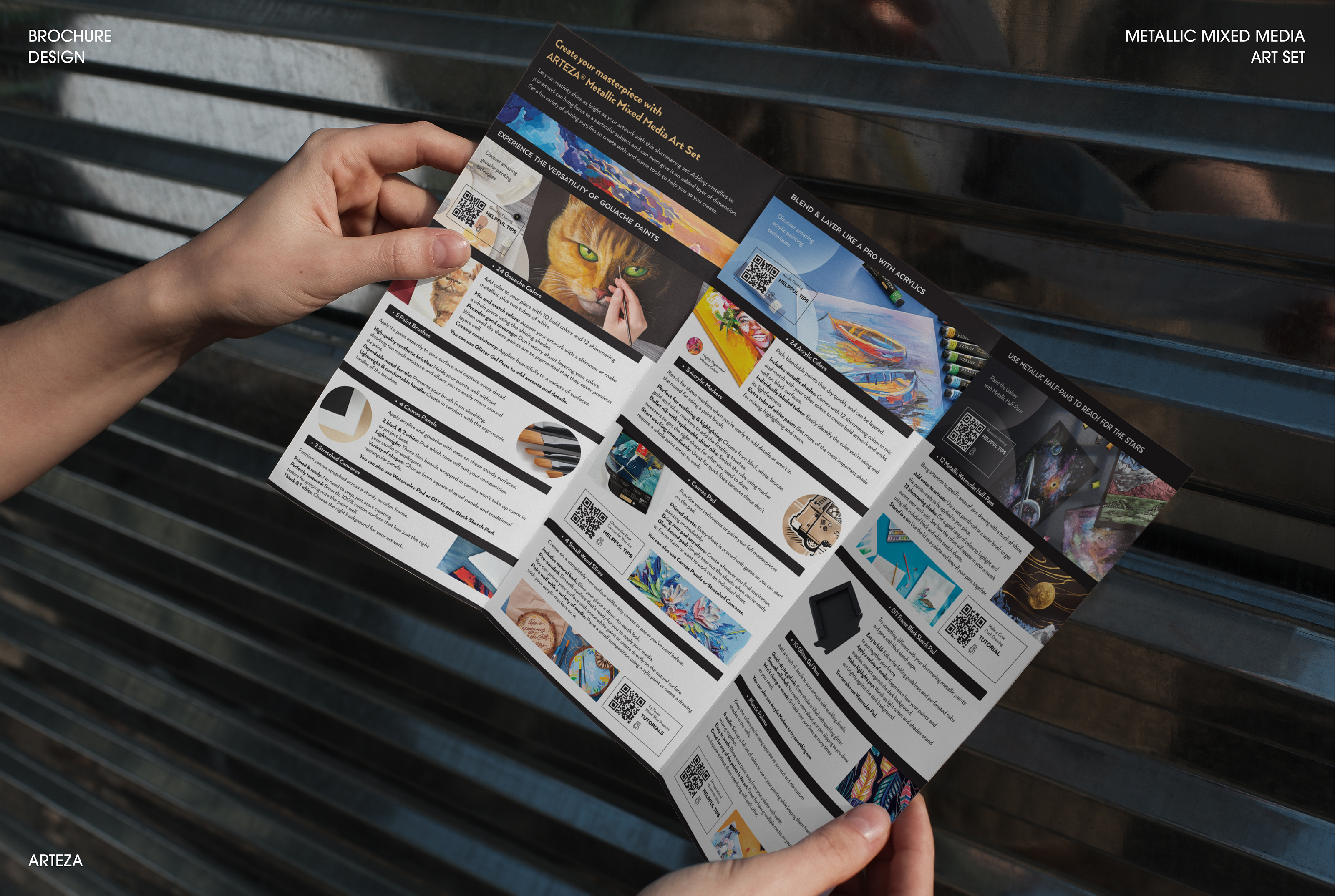 ARTEZA Mixed Media Art Set: Trifold Brochure Design — Изображение №1 — Брендинг, Графика на Dprofile