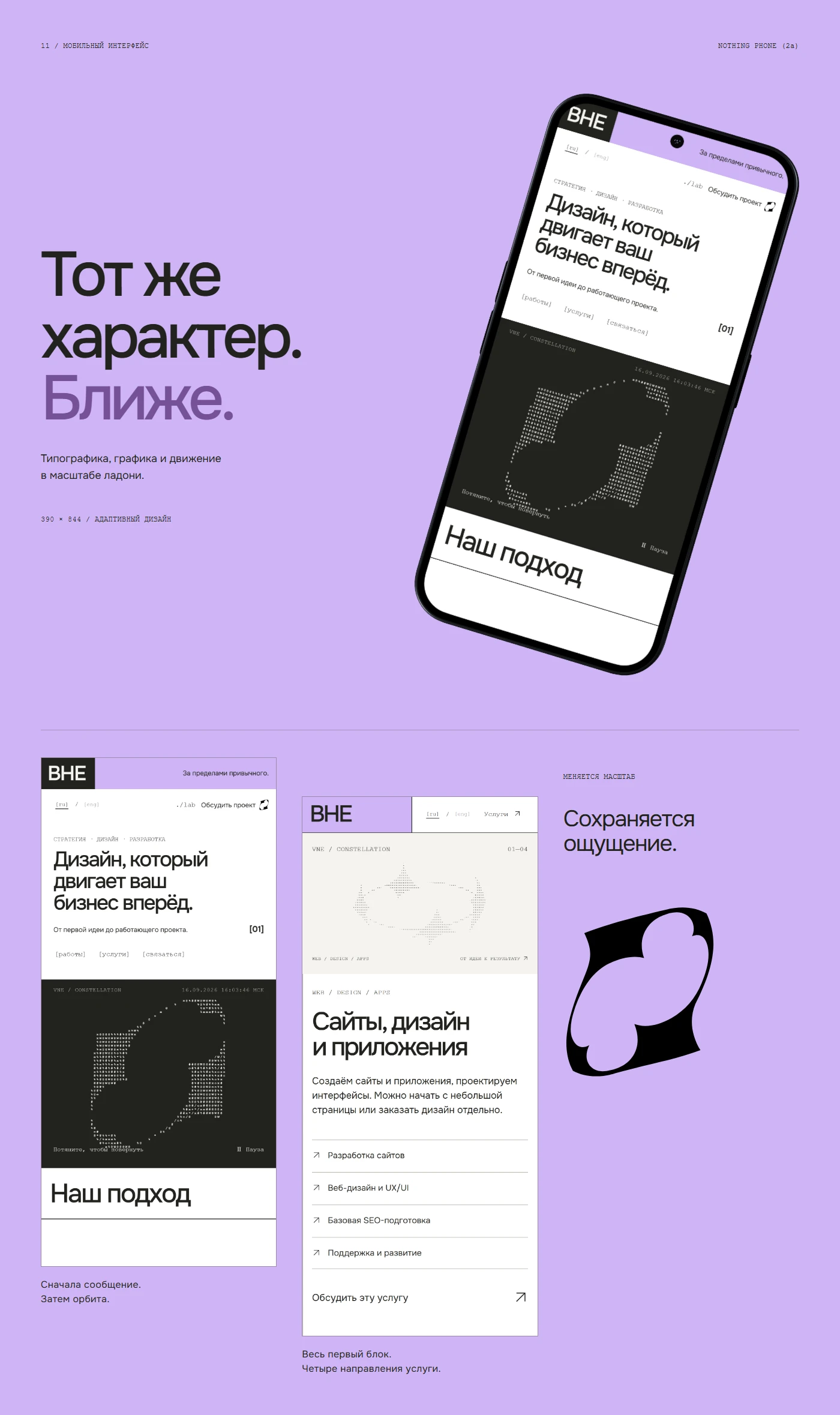ВНЕ / VNE — сайт digital-агенства [ru] — Изображение №22 — Интерфейсы, Анимация на Dprofile