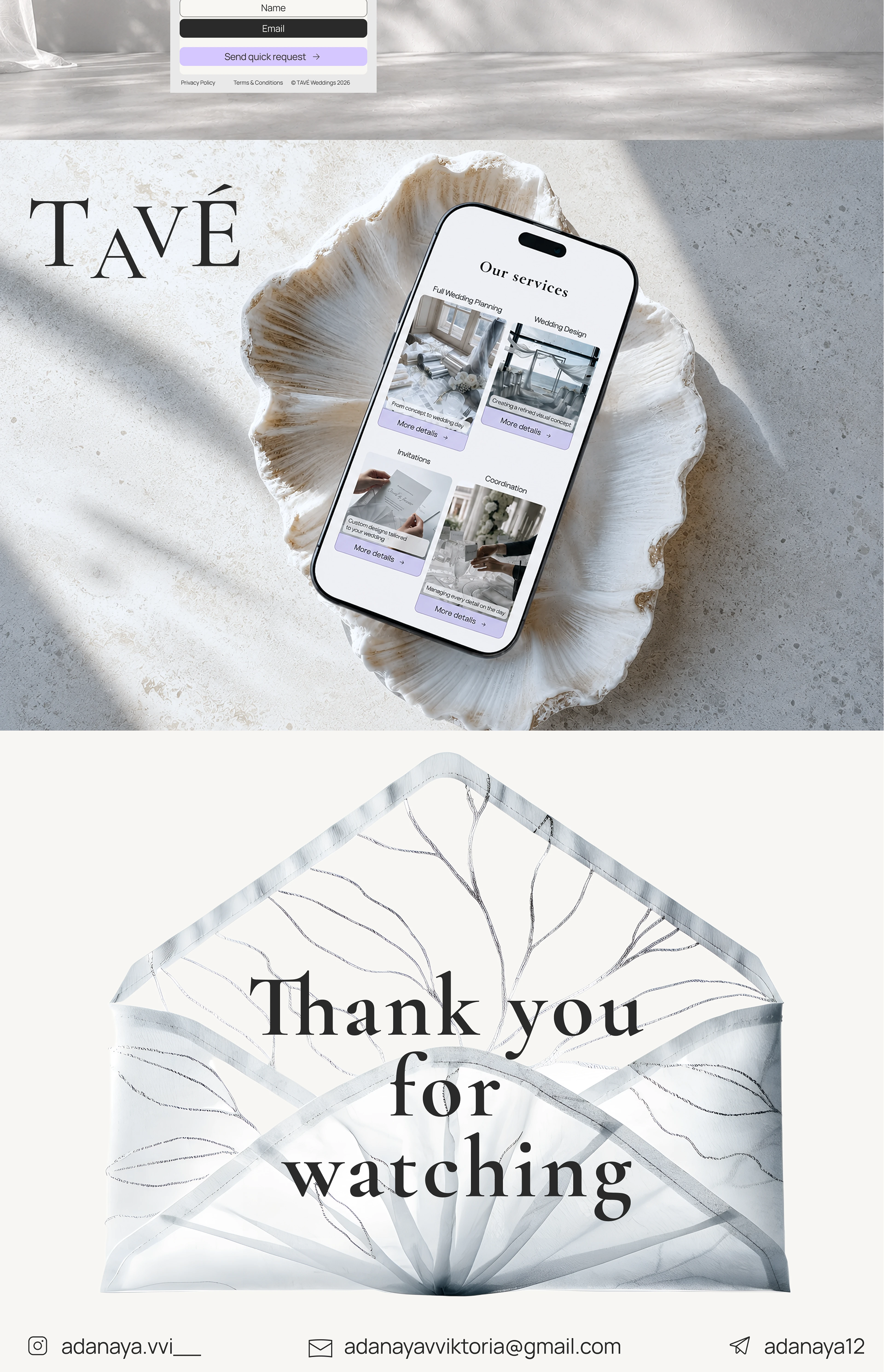 TAVE Wedding Agency — Web Design Concept — Изображение №10 — Интерфейсы, Брендинг на Dprofile