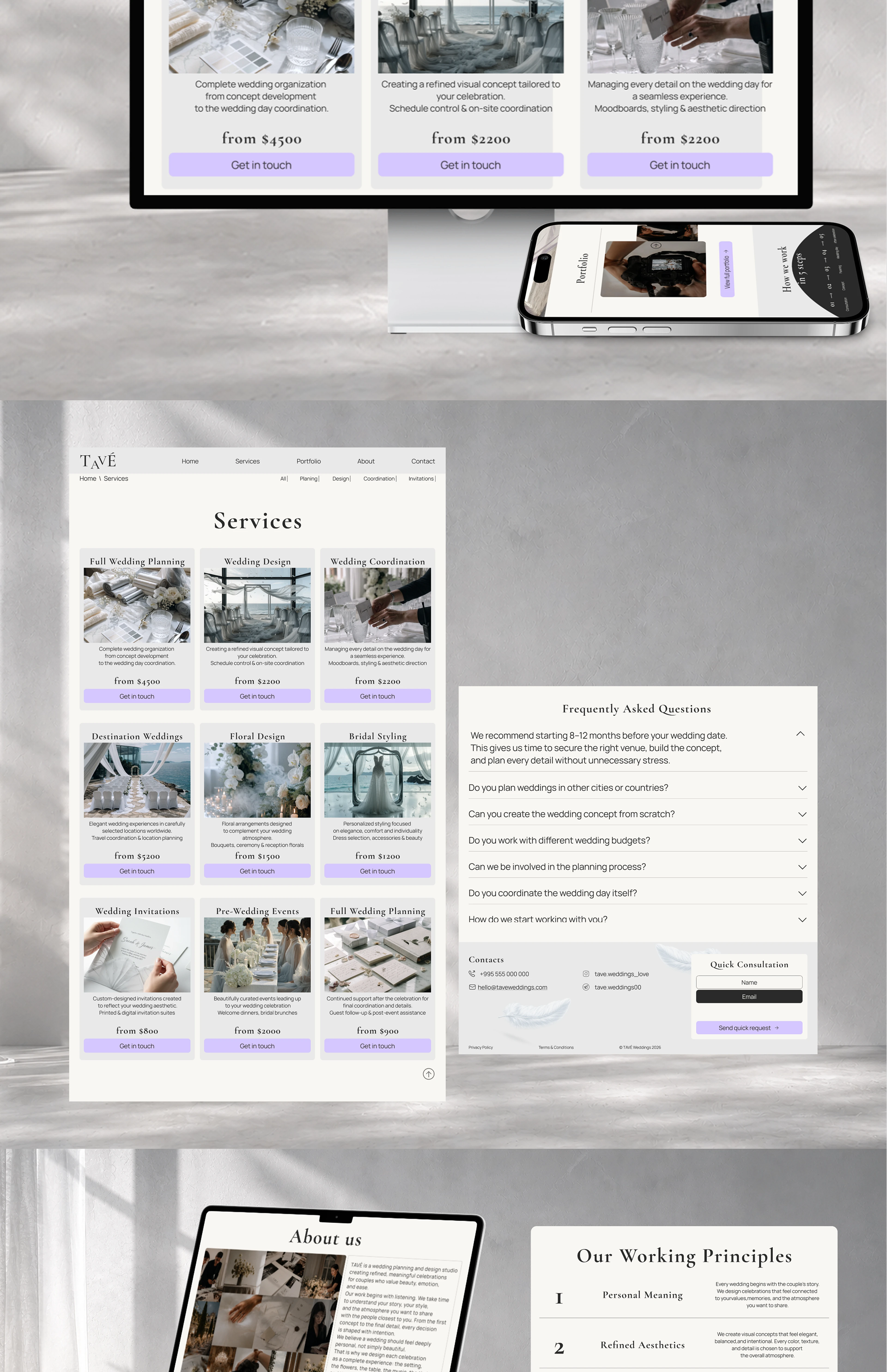 TAVE Wedding Agency — Web Design Concept — Изображение №6 — Интерфейсы, Брендинг на Dprofile