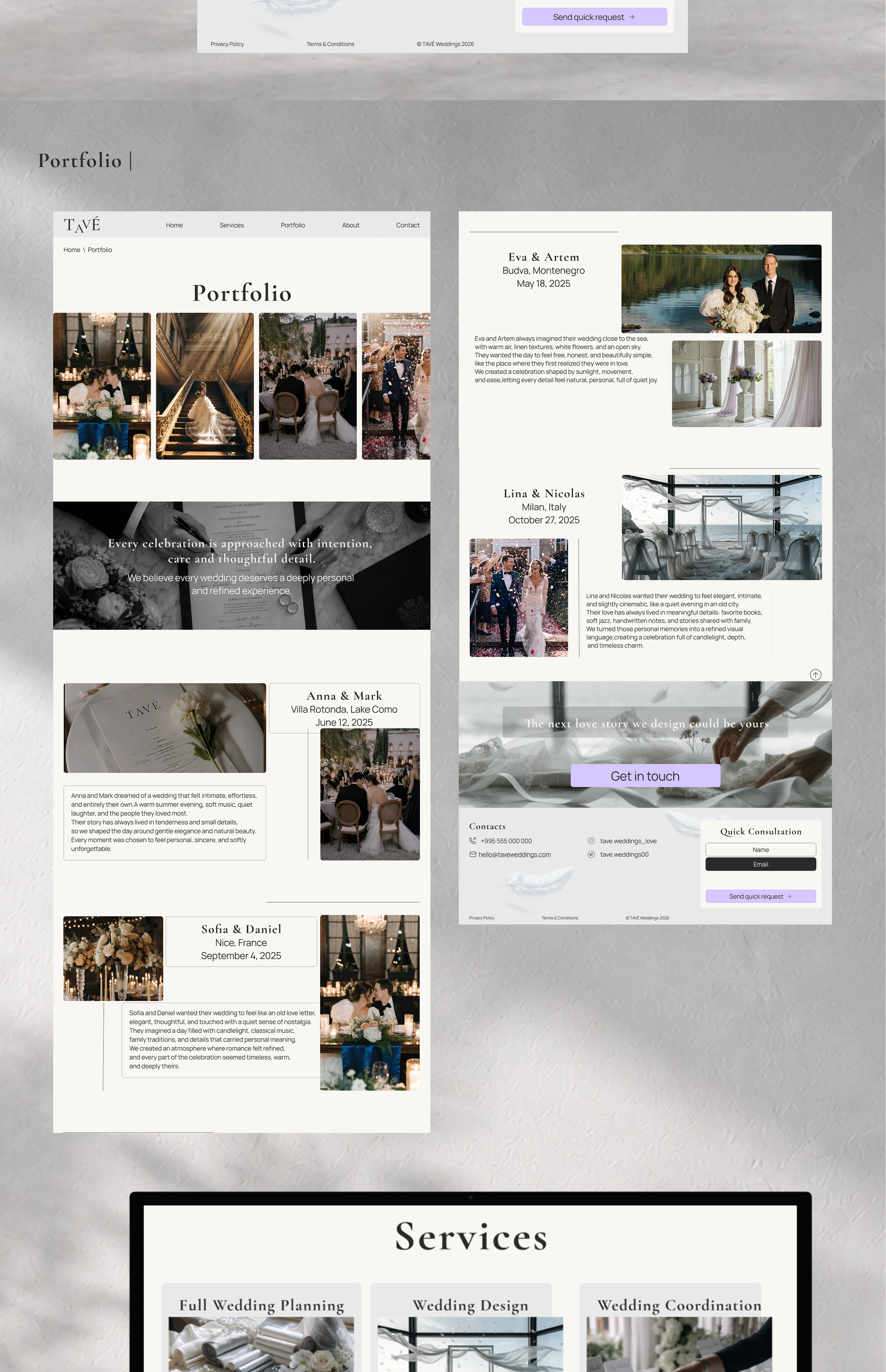 TAVE Wedding Agency — Web Design Concept — Изображение №5 — Интерфейсы, Брендинг на Dprofile