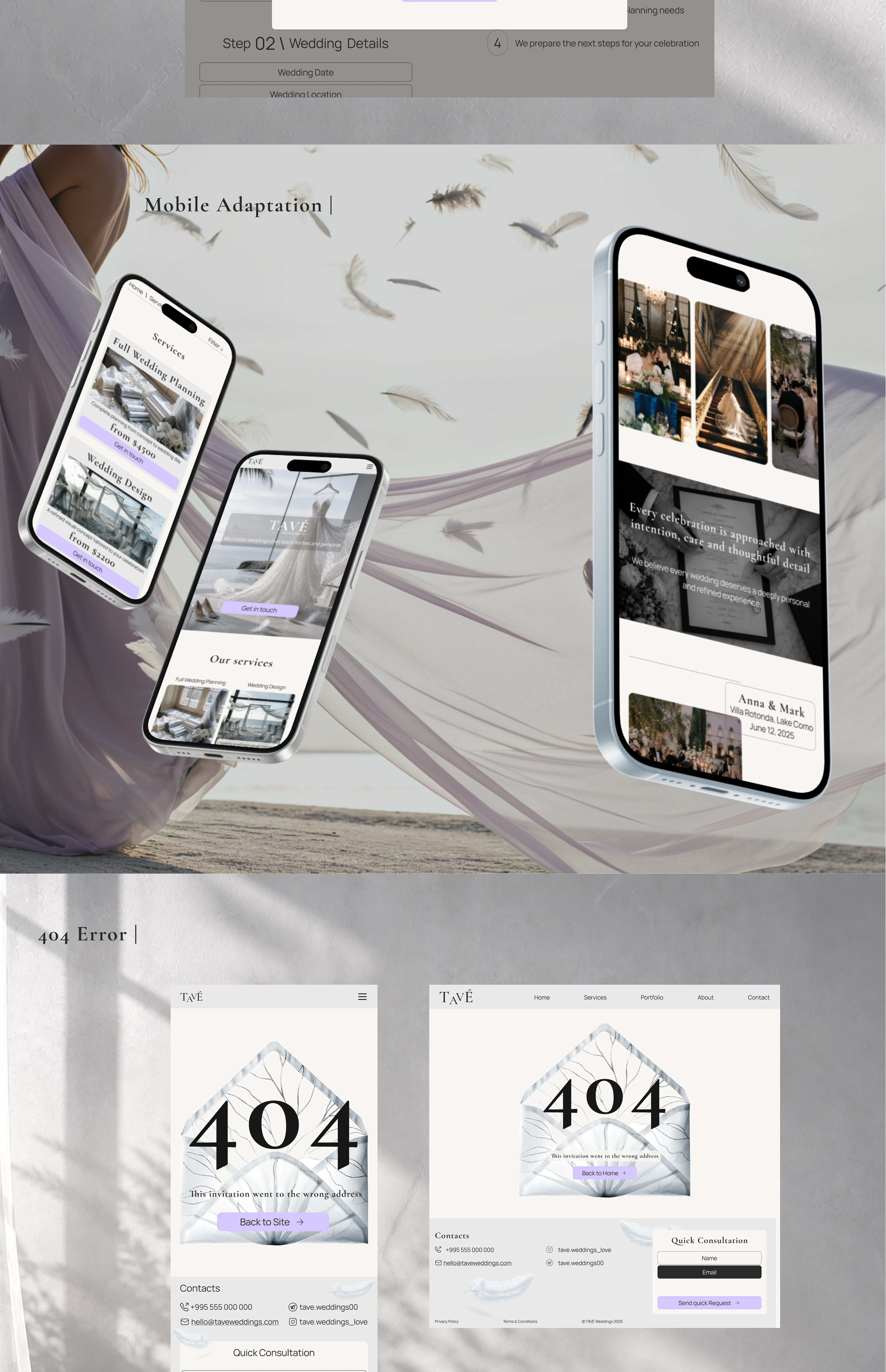 TAVE Wedding Agency — Web Design Concept — Изображение №9 — Интерфейсы, Брендинг на Dprofile