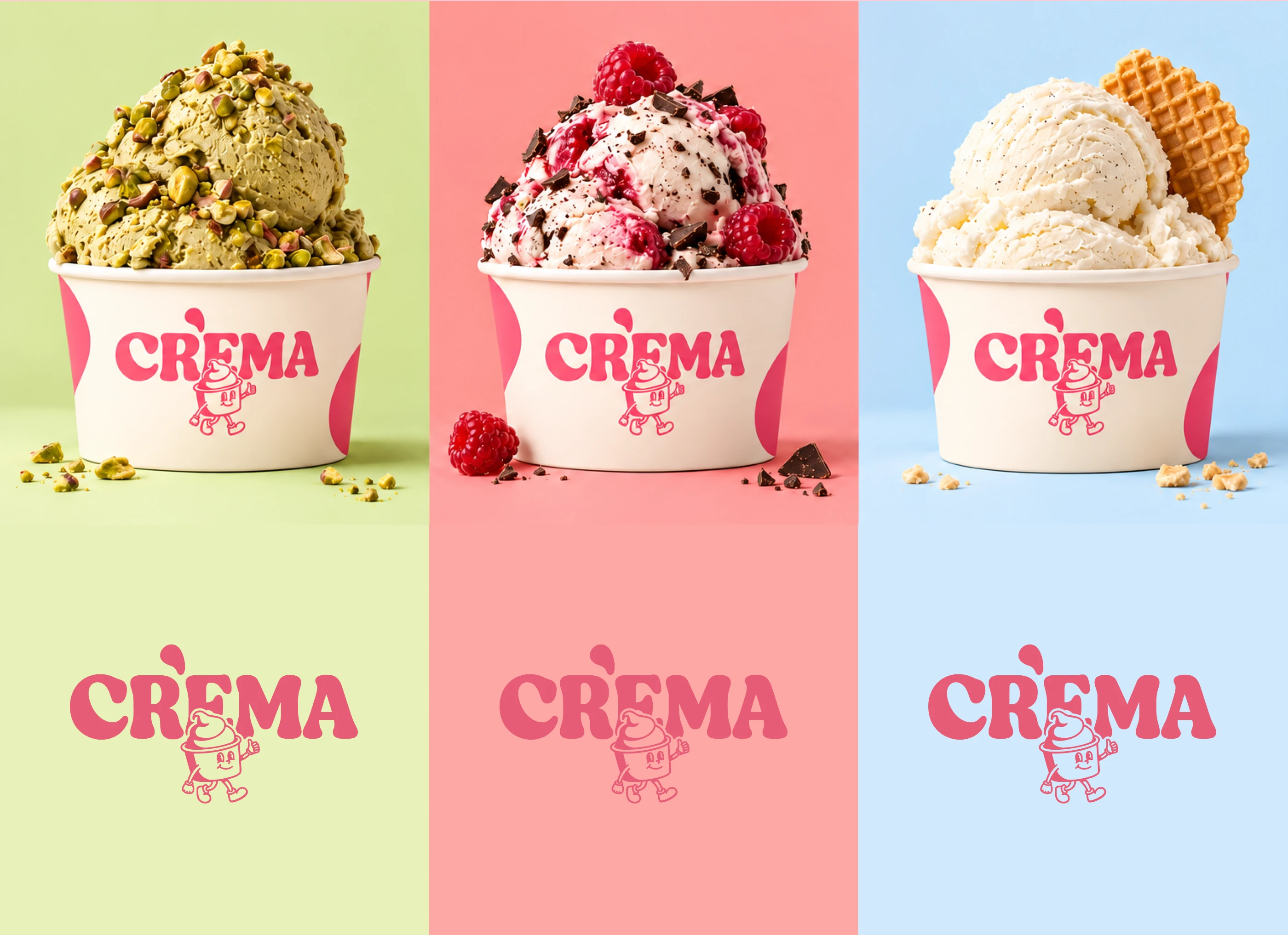 CREMA — Ice Cream Brand Identity & Packaging Design — Изображение №6 — Брендинг на Dprofile