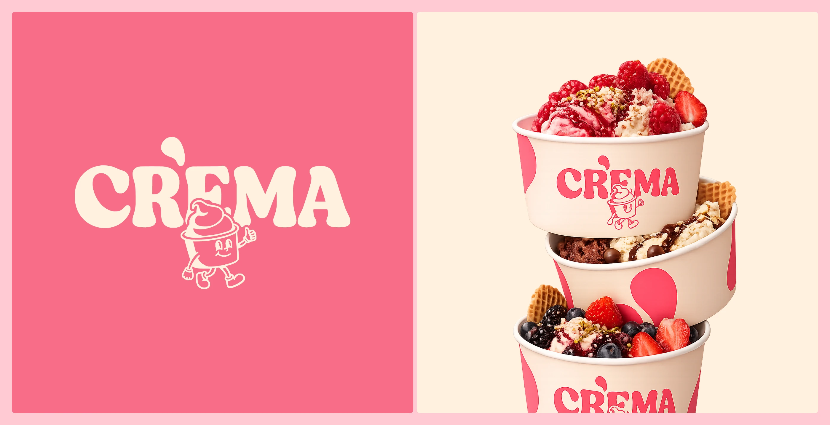 CREMA — Ice Cream Brand Identity & Packaging Design — Изображение №3 — Брендинг на Dprofile