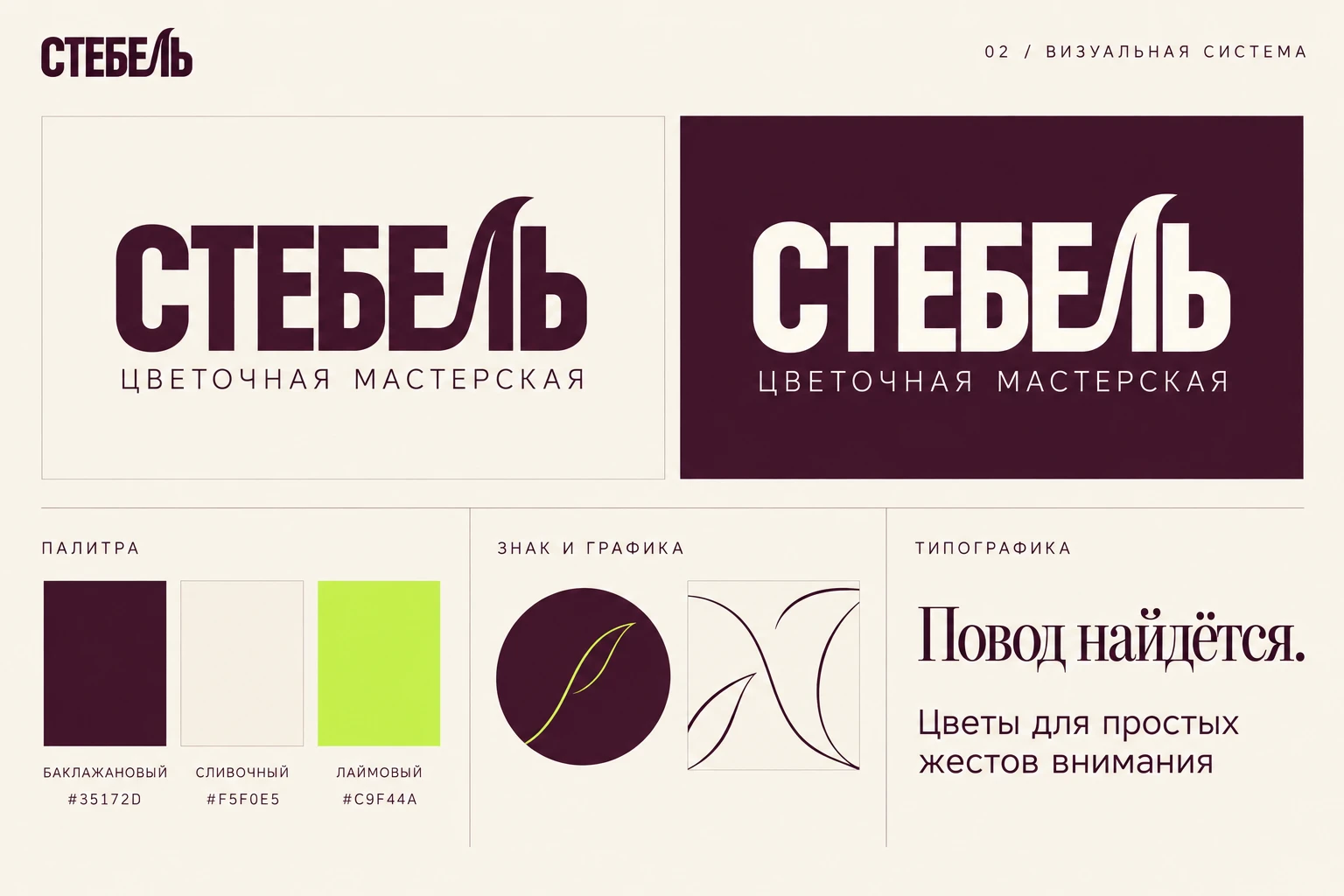 «СТЕБЕЛЬ — айдентика цветочной мастерской» — Изображение №3 — Брендинг на Dprofile
