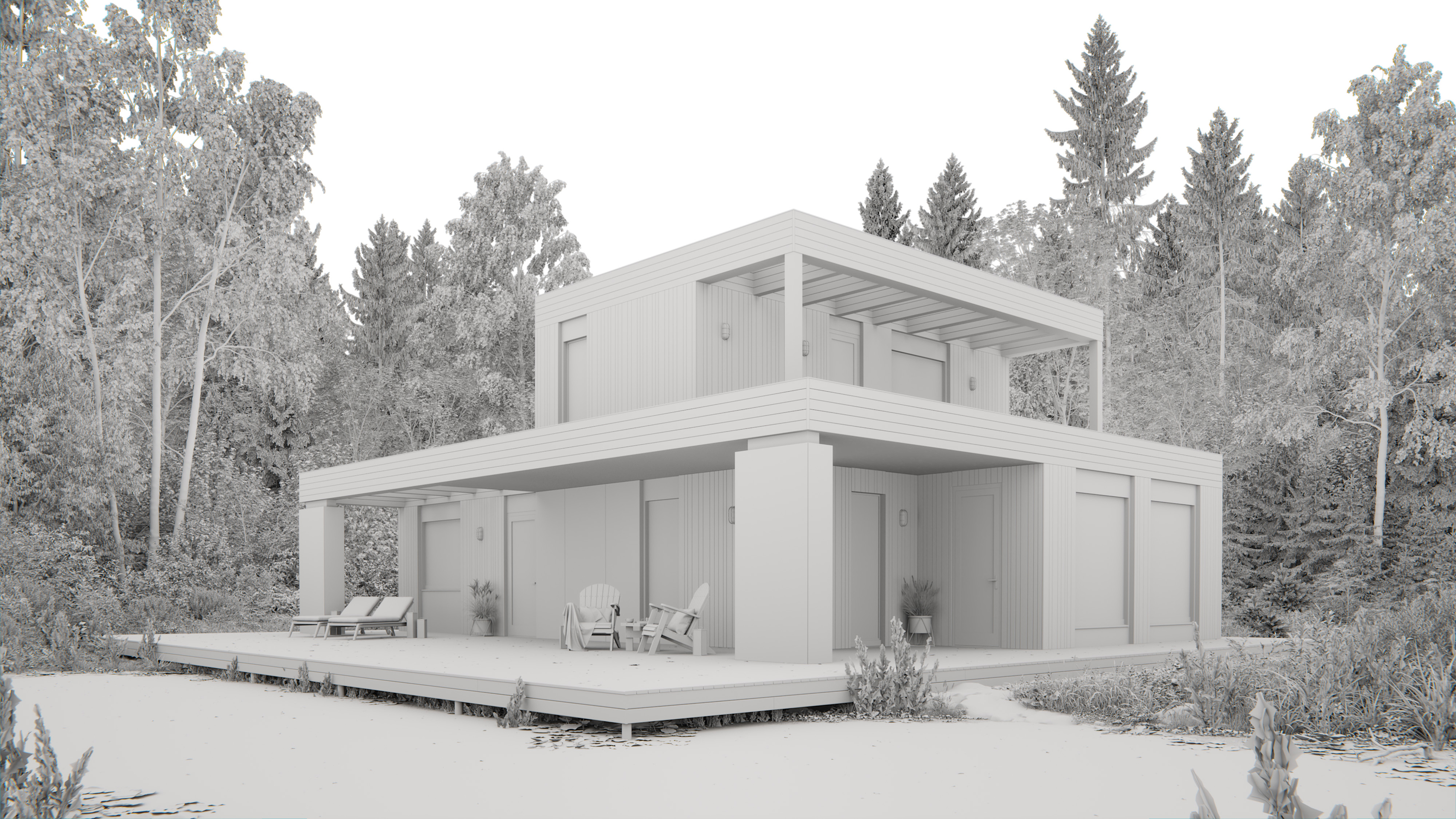 Guest house by the river — Изображение №18 — 3D, Архитектура на Dprofile