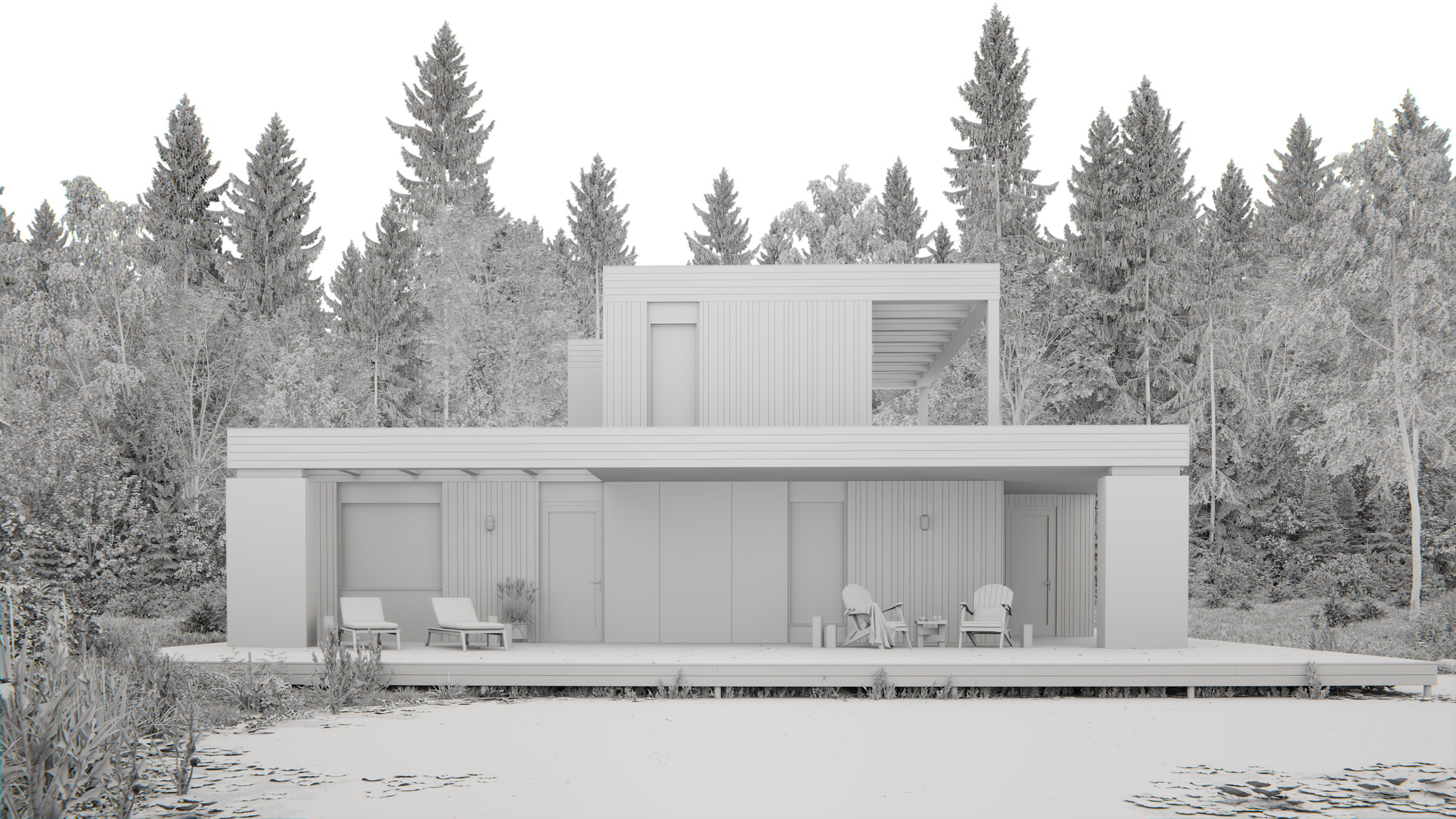 Guest house by the river — Изображение №23 — 3D, Архитектура на Dprofile