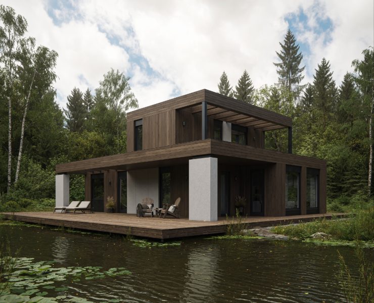 Guest house by the river — 3D, Архитектура на Dprofile