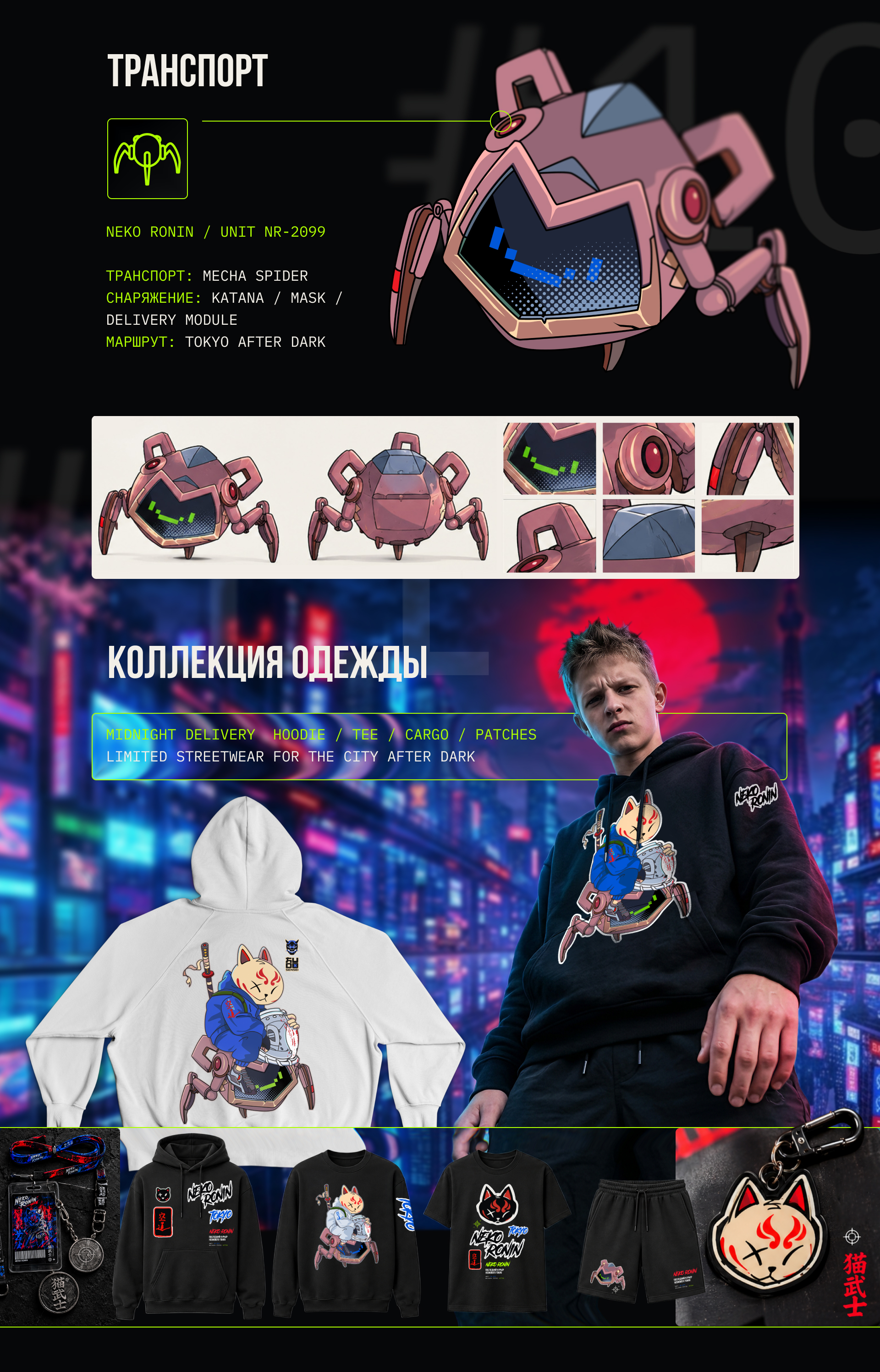 NEKO RONIN Иллюстрация для streetwear-бренда — Изображение №6 — Брендинг на Dprofile
