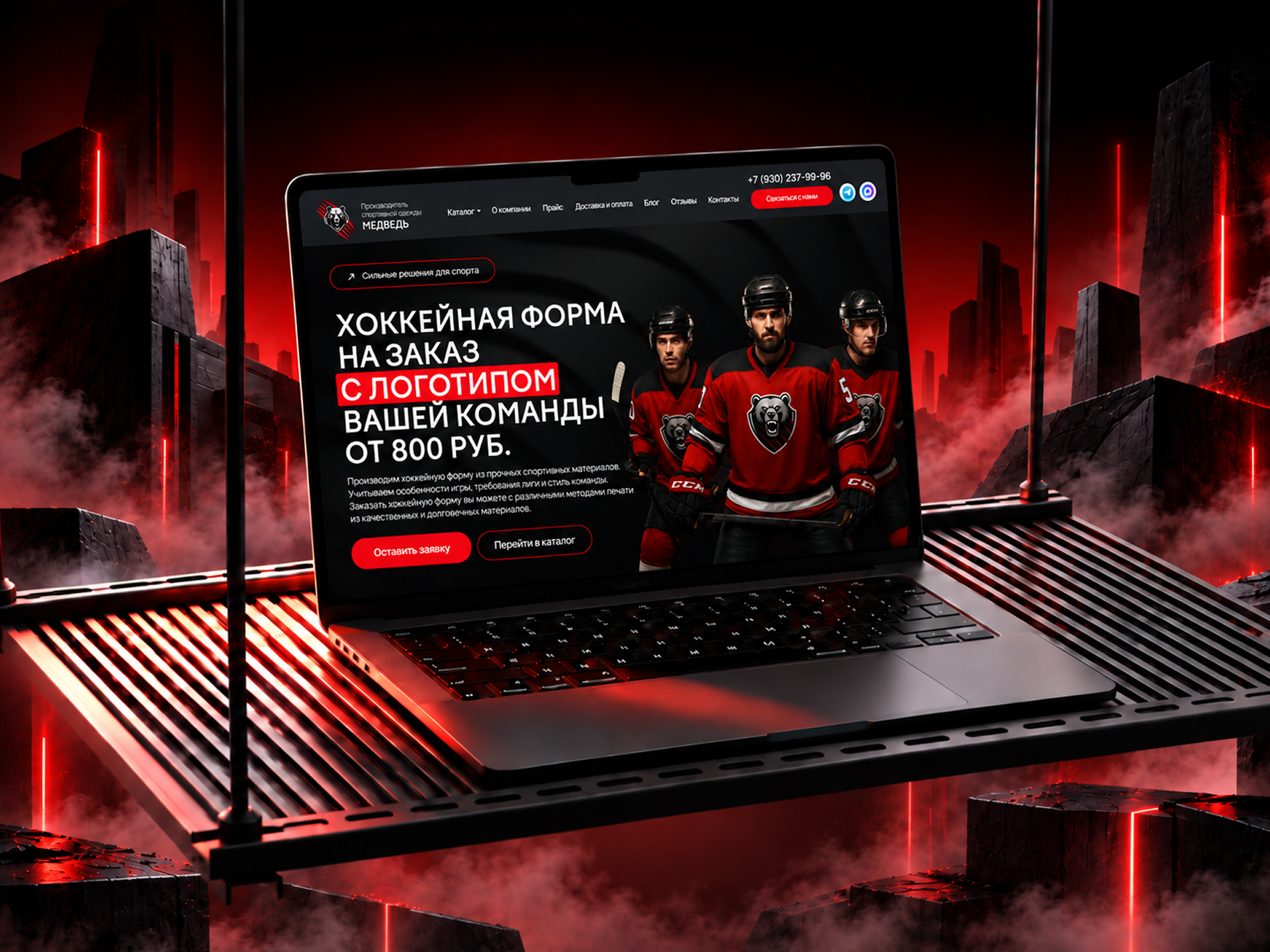 Сайт производителя спортивной формы «Медведь52» — Изображение №2 — Интерфейсы, Брендинг на Dprofile
