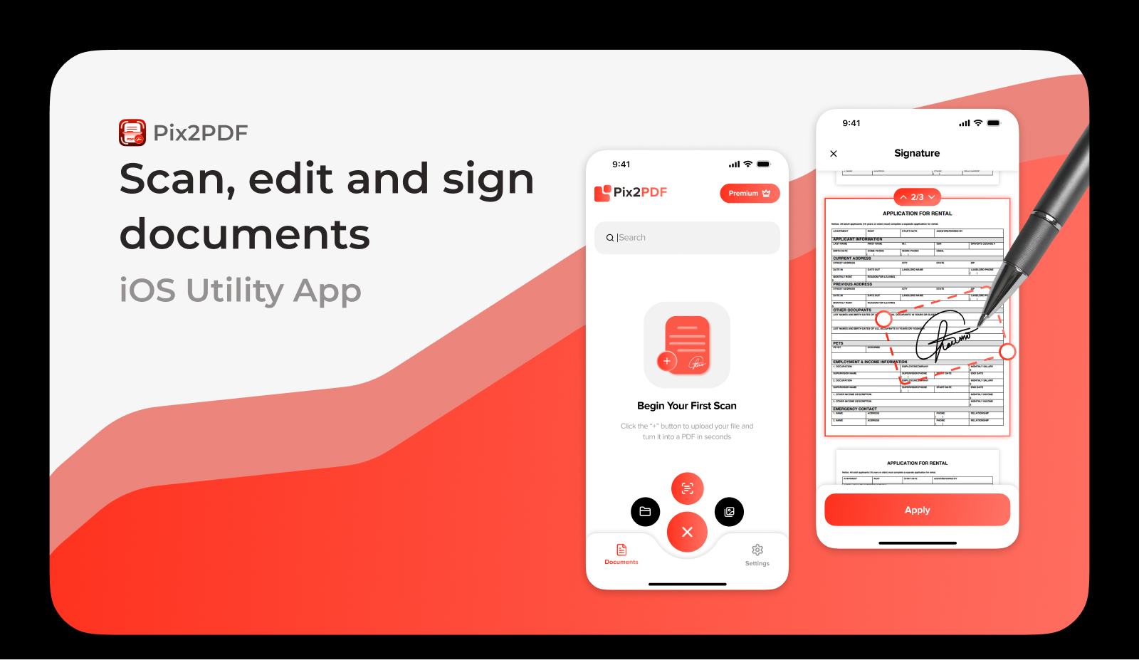 Pix2PDF - Scan, Edit & Sign Documents | Mobile app — Изображение №1 — Интерфейсы на Dprofile