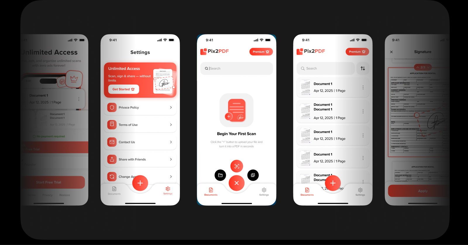 Pix2PDF - Scan, Edit & Sign Documents | Mobile app — Изображение №2 — Интерфейсы на Dprofile