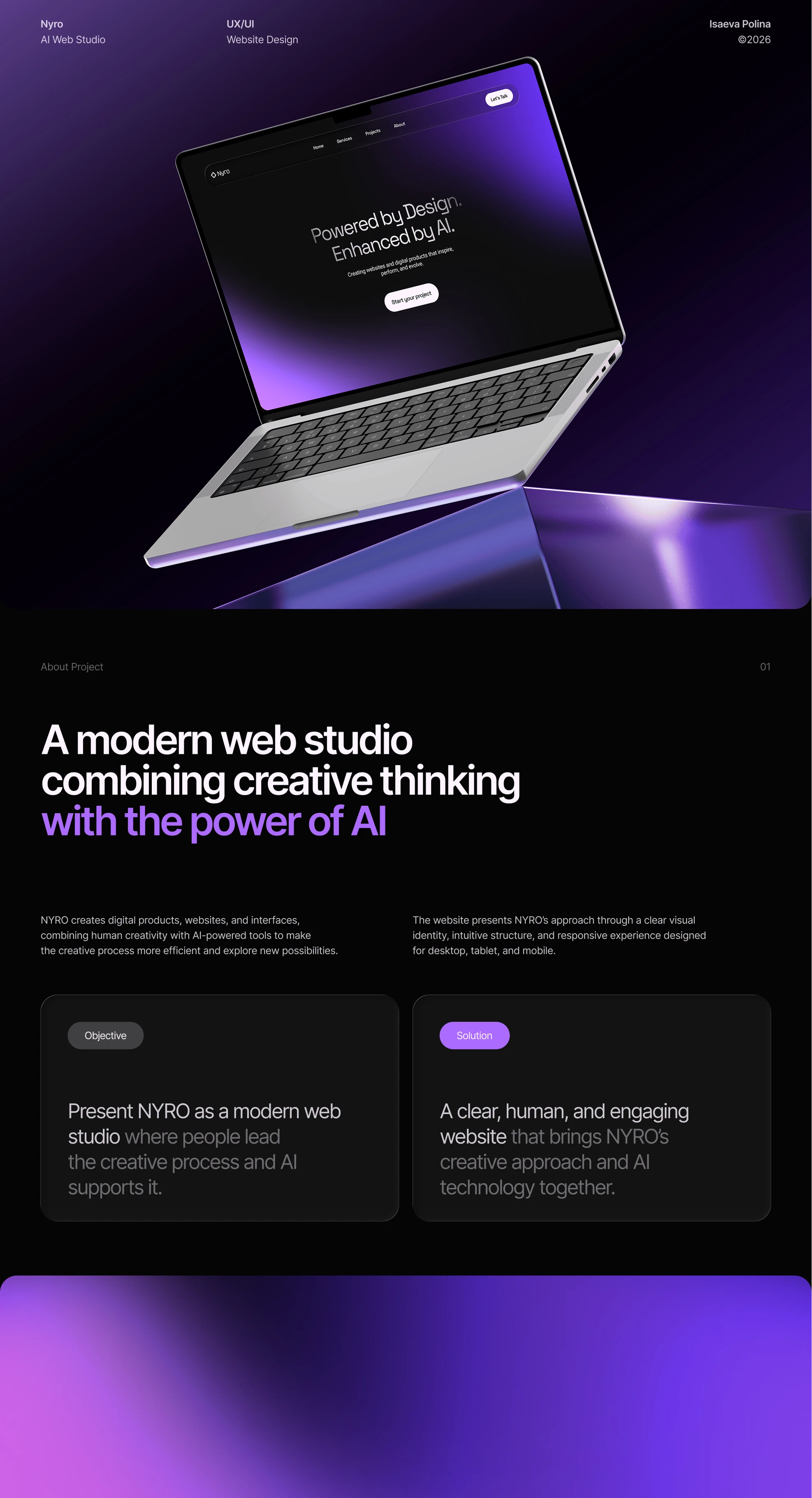 Nyro | AI-Powered Web Studio — Изображение №1 — Интерфейсы на Dprofile