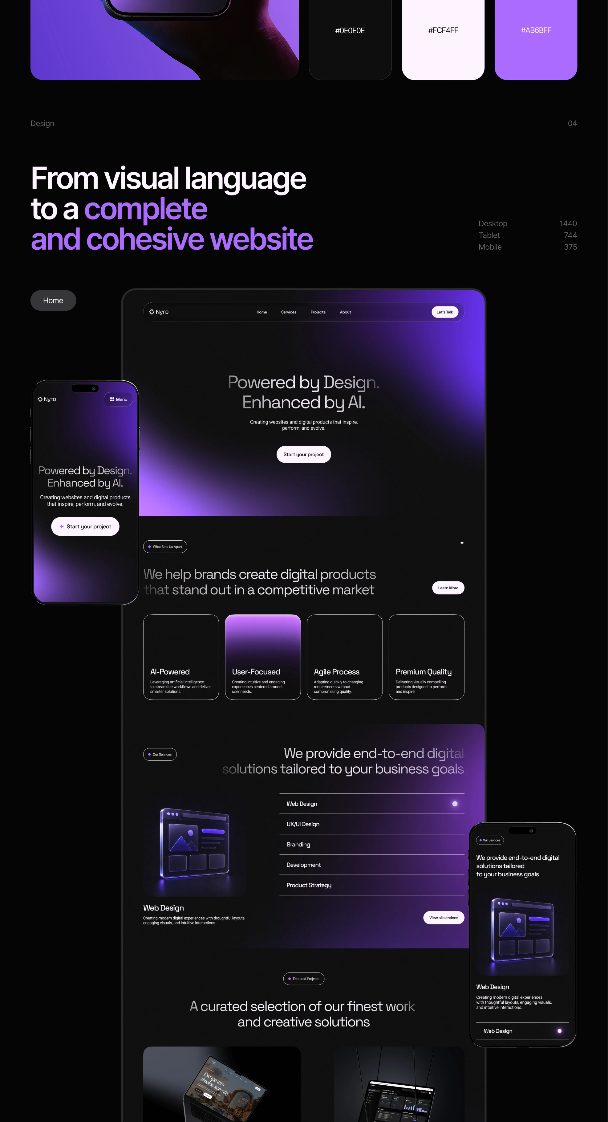 Nyro | AI-Powered Web Studio — Изображение №3 — Интерфейсы на Dprofile