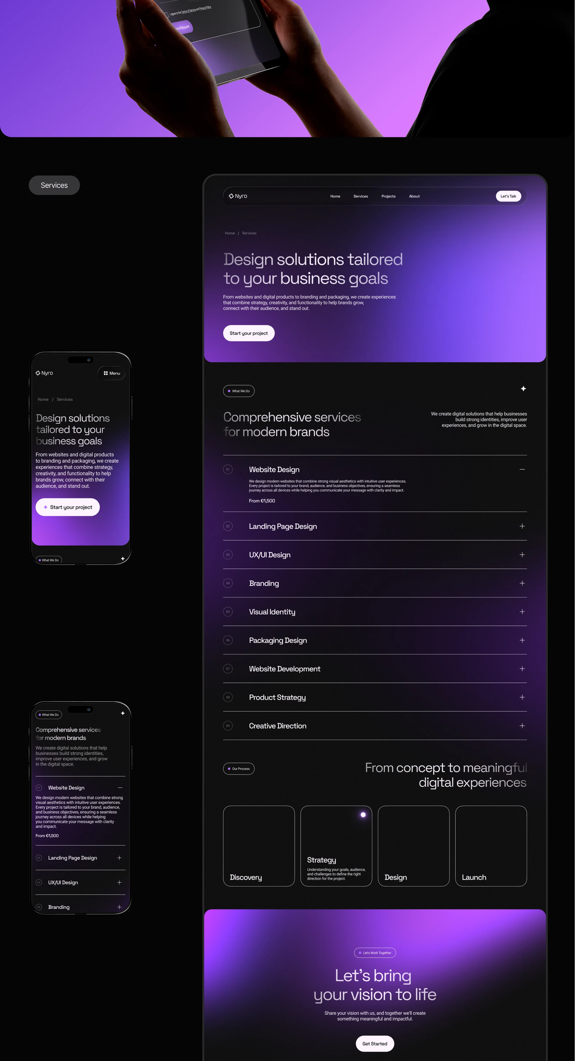 Nyro | AI-Powered Web Studio — Изображение №5 — Интерфейсы на Dprofile