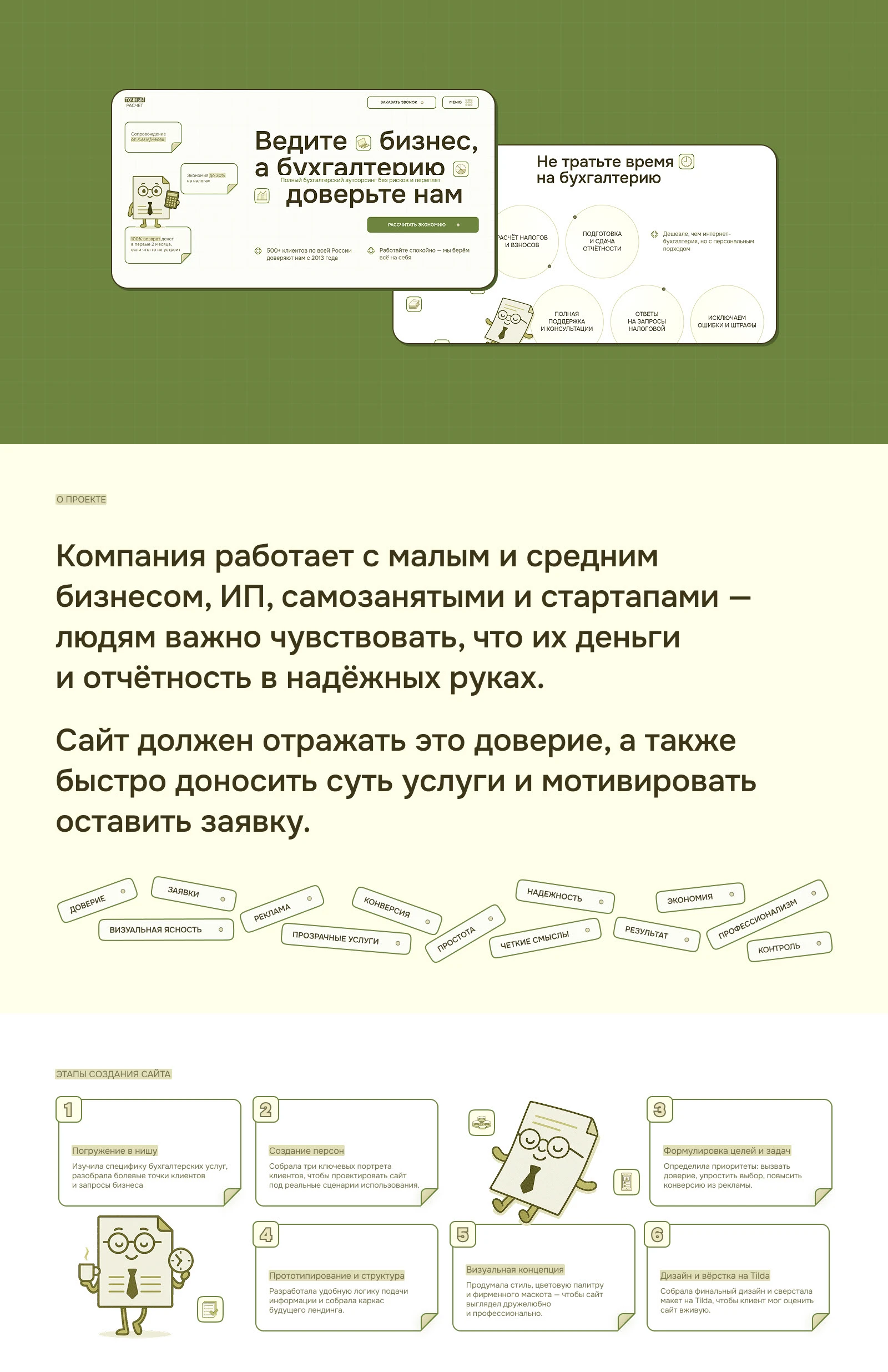 Лендинг на Tilda по бухгалтерскому сопровождению — Изображение №1 — Интерфейсы на Dprofile