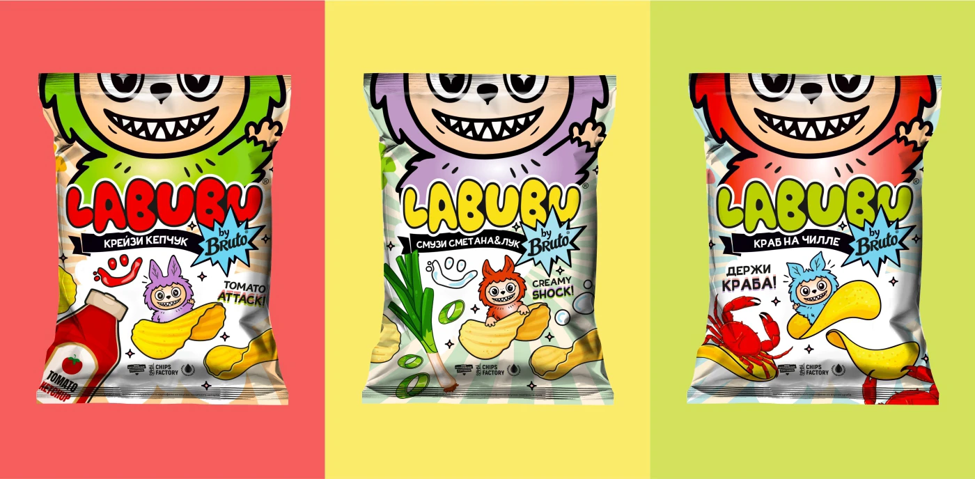 LABUBU by Bruto — Potato Chips Packaging — Изображение №3 — Брендинг, Иллюстрация на Dprofile