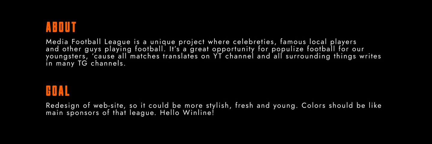 Redesign / Landing / Football / Sports / concept — Изображение №3 — Интерфейсы на Dprofile