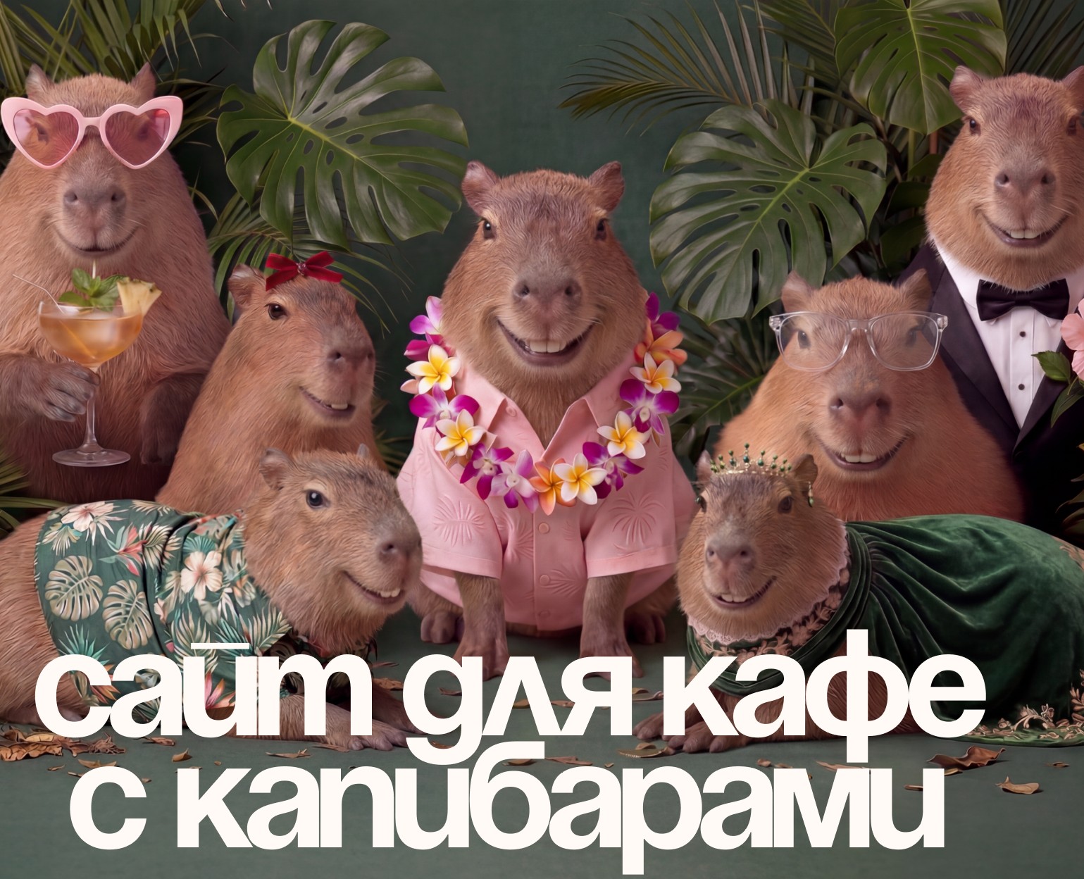 Лендинг для кафе с капибарами — Интерфейсы на Dprofile