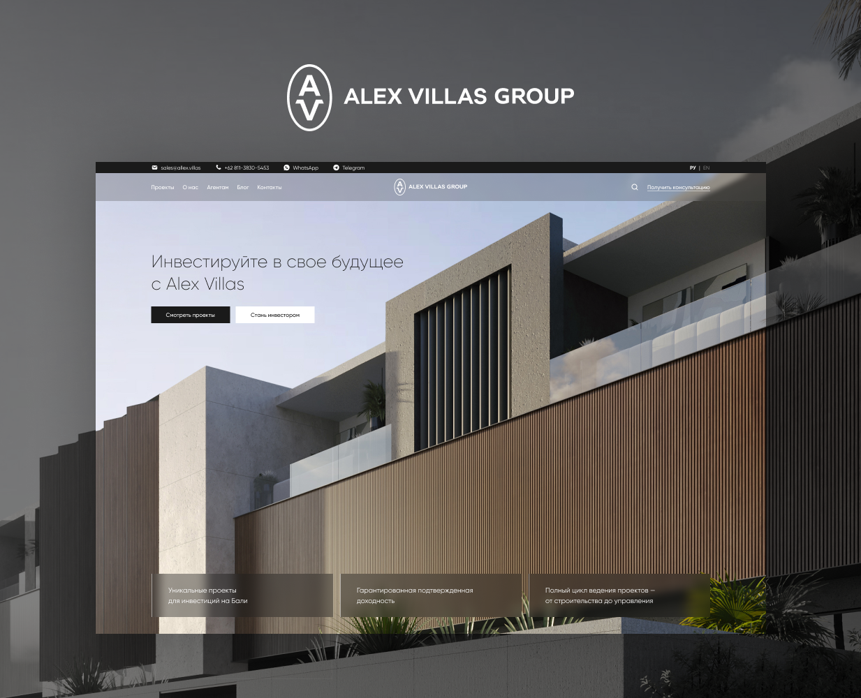 Alex Villas — Интерфейсы, Брендинг на Dprofile