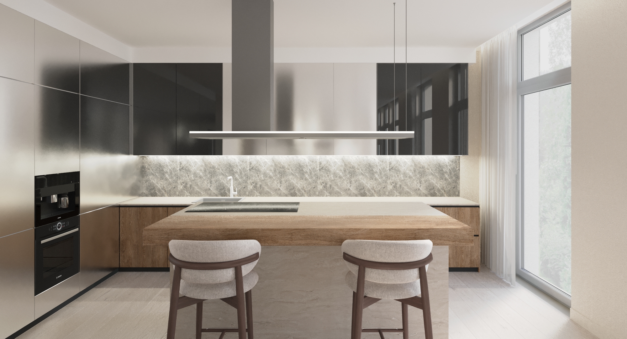 Визуализация светлой квартиры, г. Москва — Изображение №2 — Иллюстрация, 3D на Dprofile