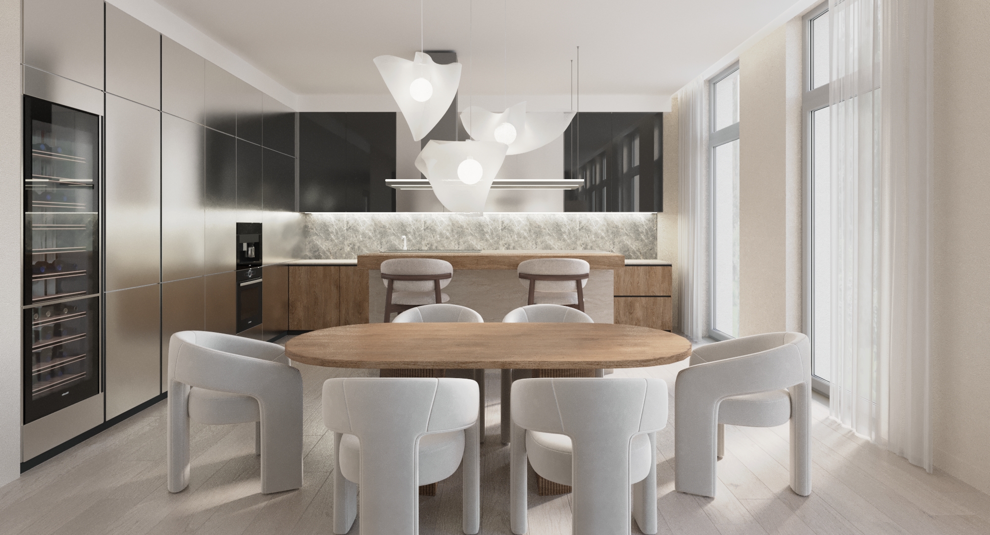 Визуализация светлой квартиры, г. Москва — Изображение №3 — Иллюстрация, 3D на Dprofile