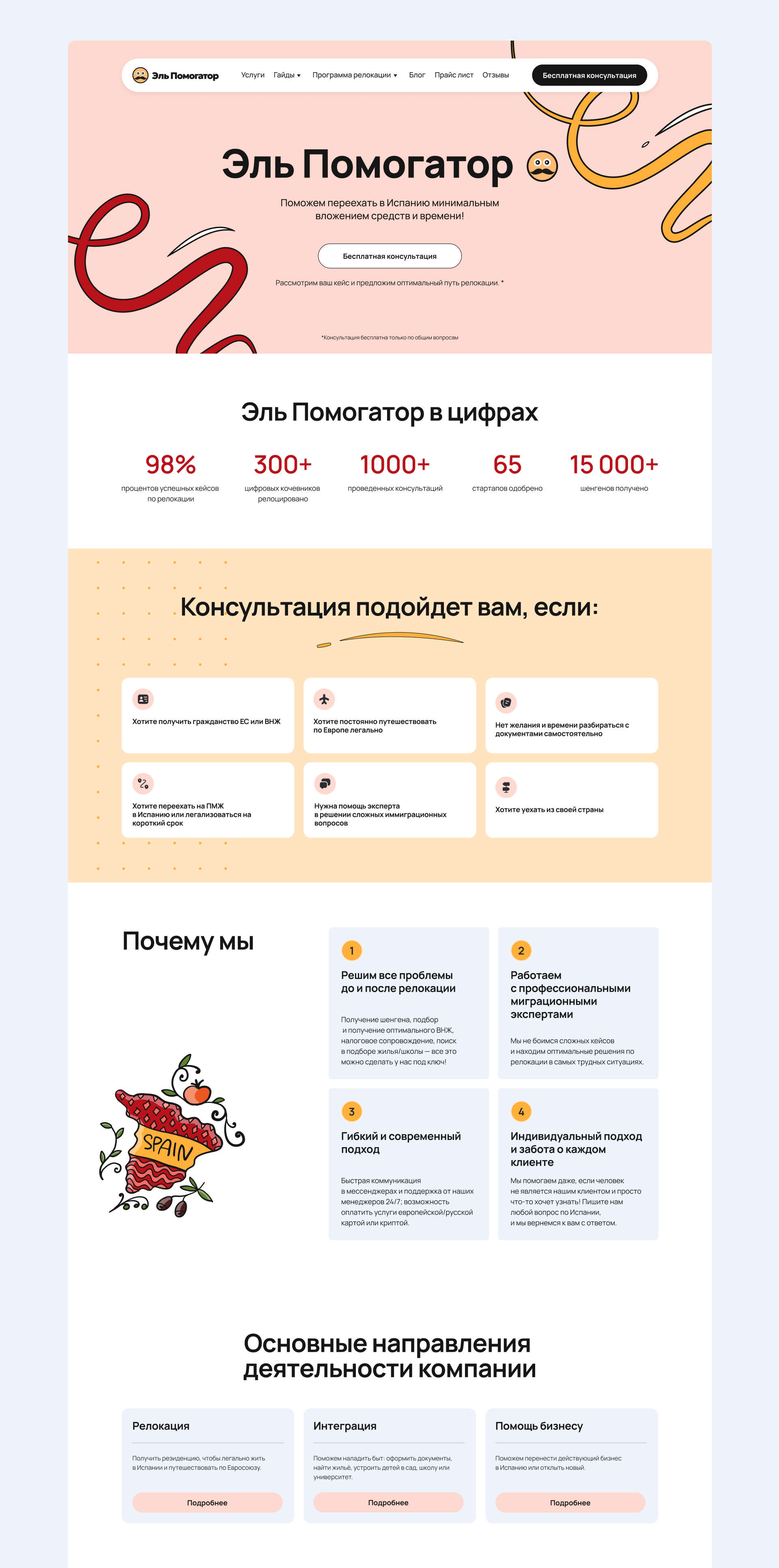 Дизайн и разработка сайта миграционные консультанты — Изображение №1 — Интерфейсы, Брендинг на Dprofile