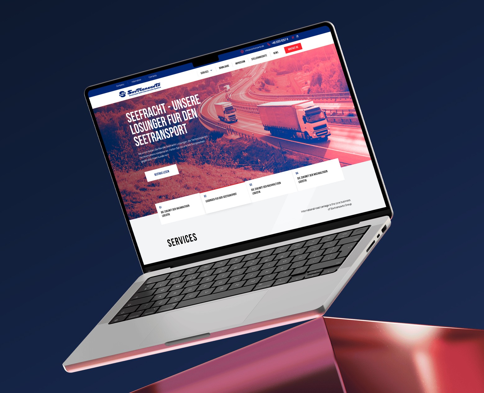 Разработка сайта логистической компании SovTransAvto — Интерфейсы, Брендинг на Dprofile