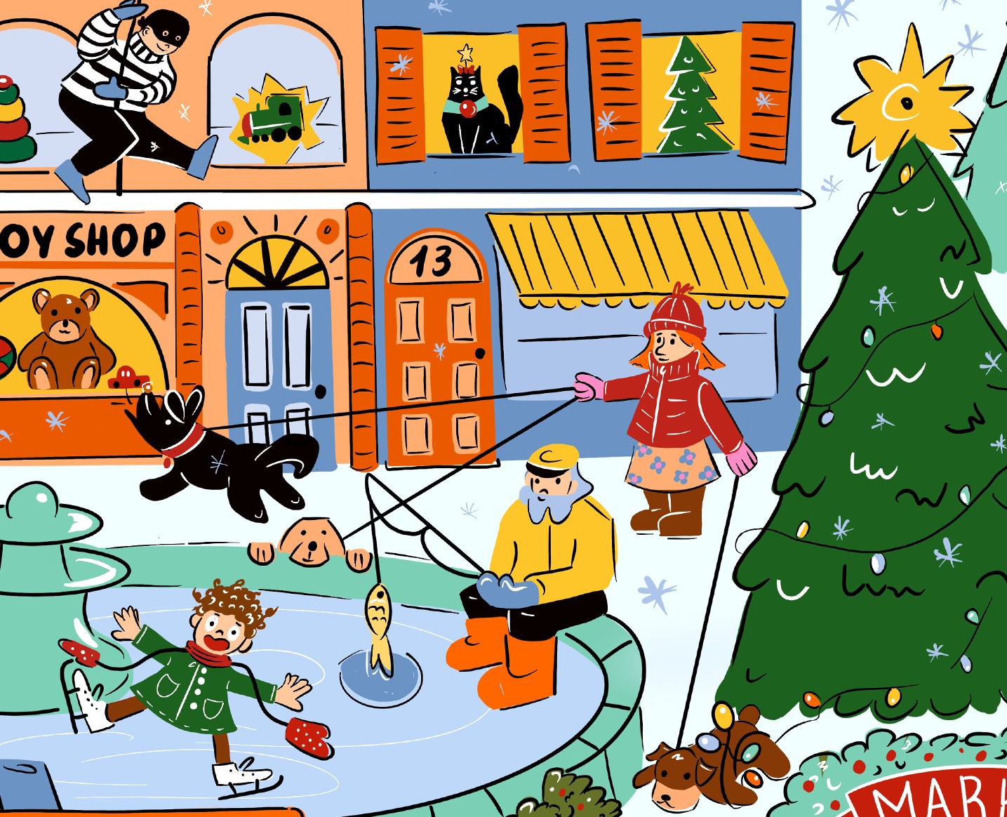 Новогодний виммельбух для урока английского — Иллюстрация на Dprofile