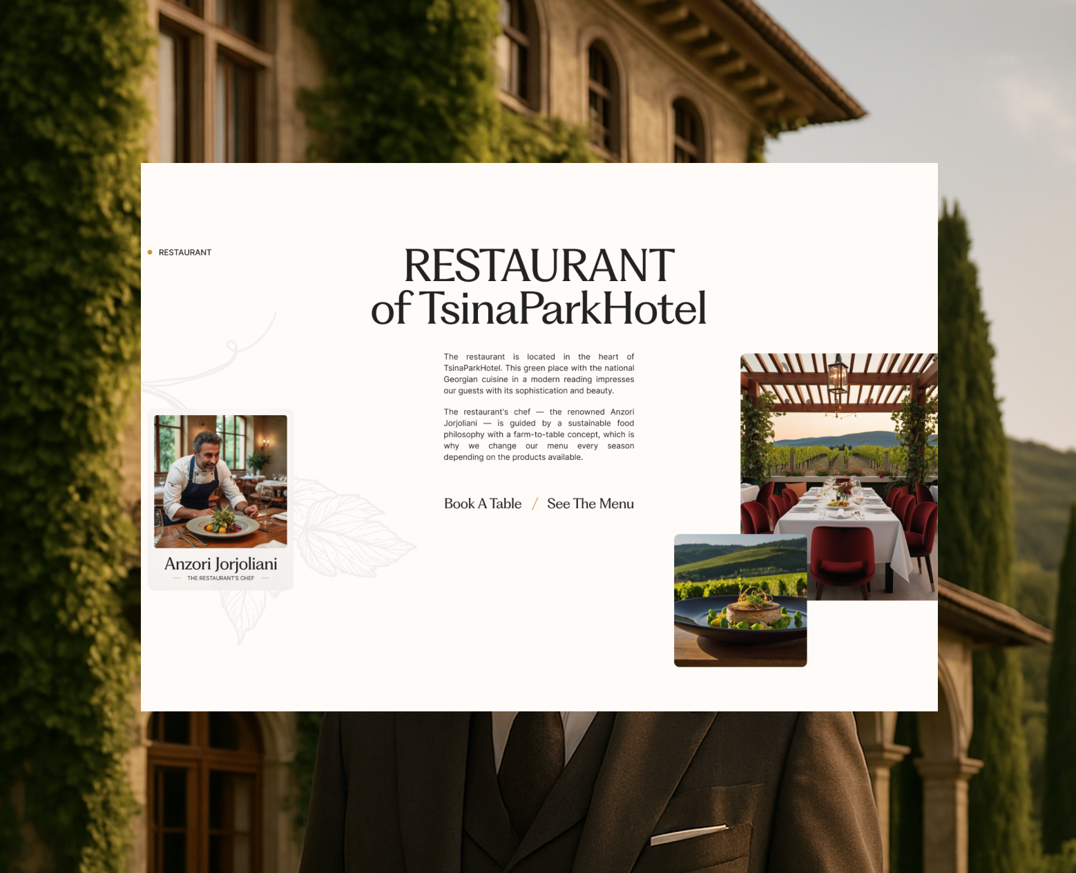 Park-hotel in Tsinandali | Webdesign concept — Интерфейсы, Анимация на Dprofile