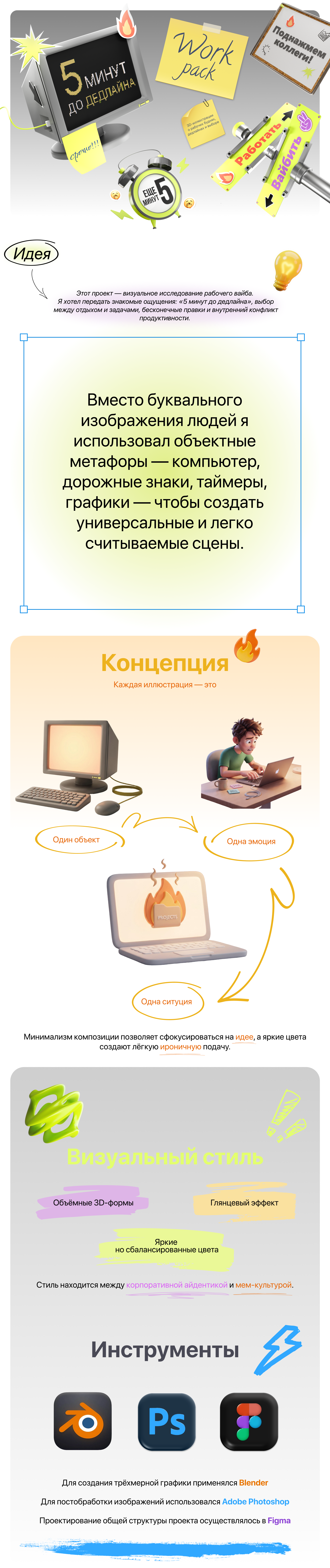 «Рабочие вайбы» - серия 3D иллюстраций — Изображение №1 — Иллюстрация, 3D на Dprofile