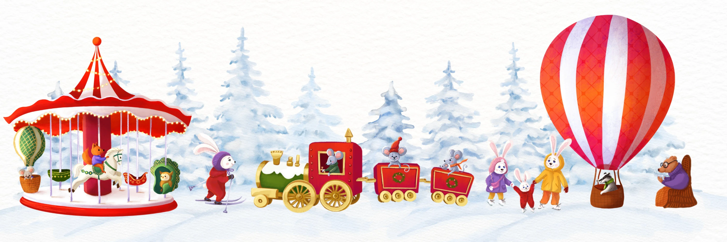 Виммельбух "Сказочный зимний лес" — Изображение №9 — Иллюстрация на Dprofile