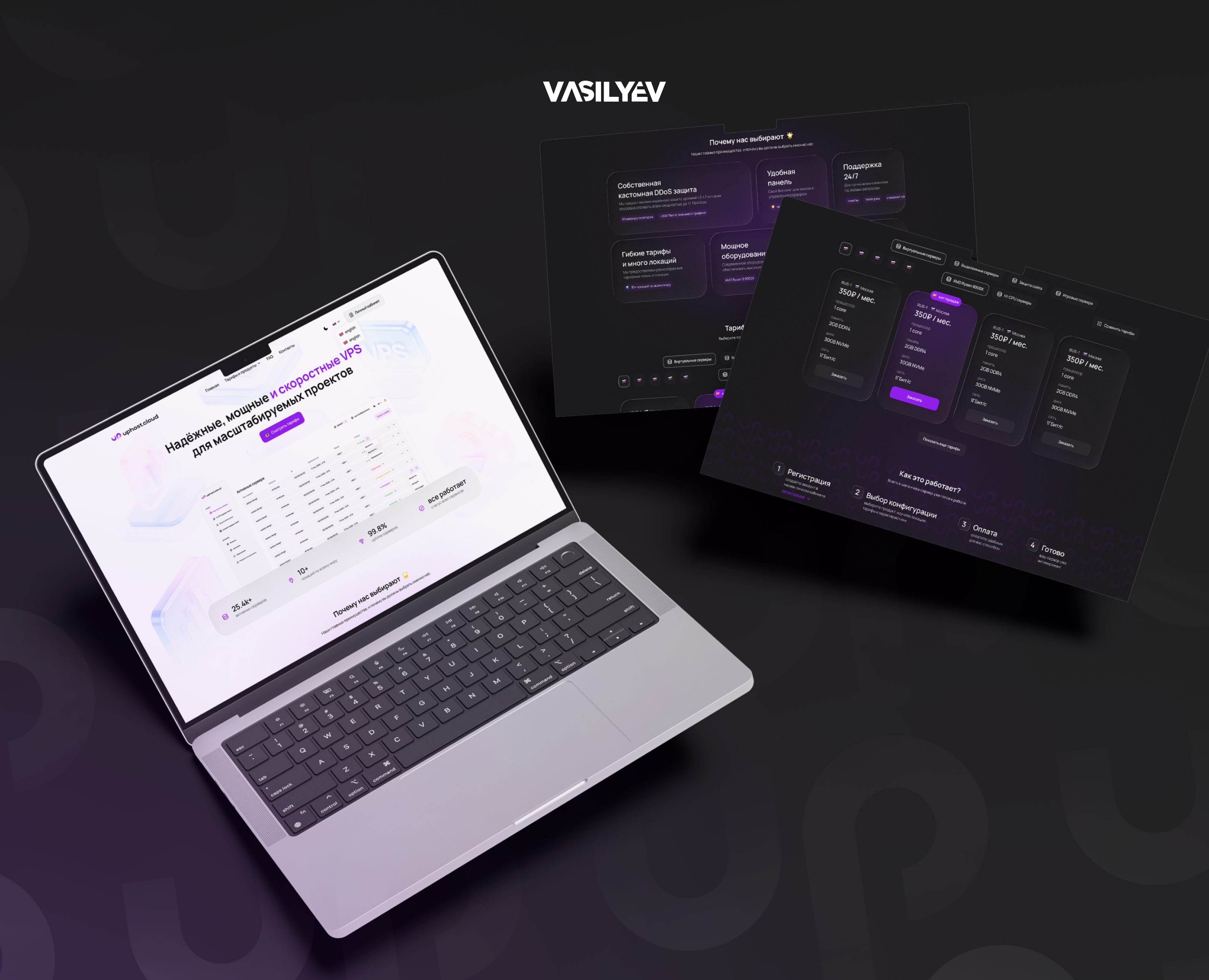 Дизайн сайта для хостинг провайдера uphost.cloud — Интерфейсы на Dprofile
