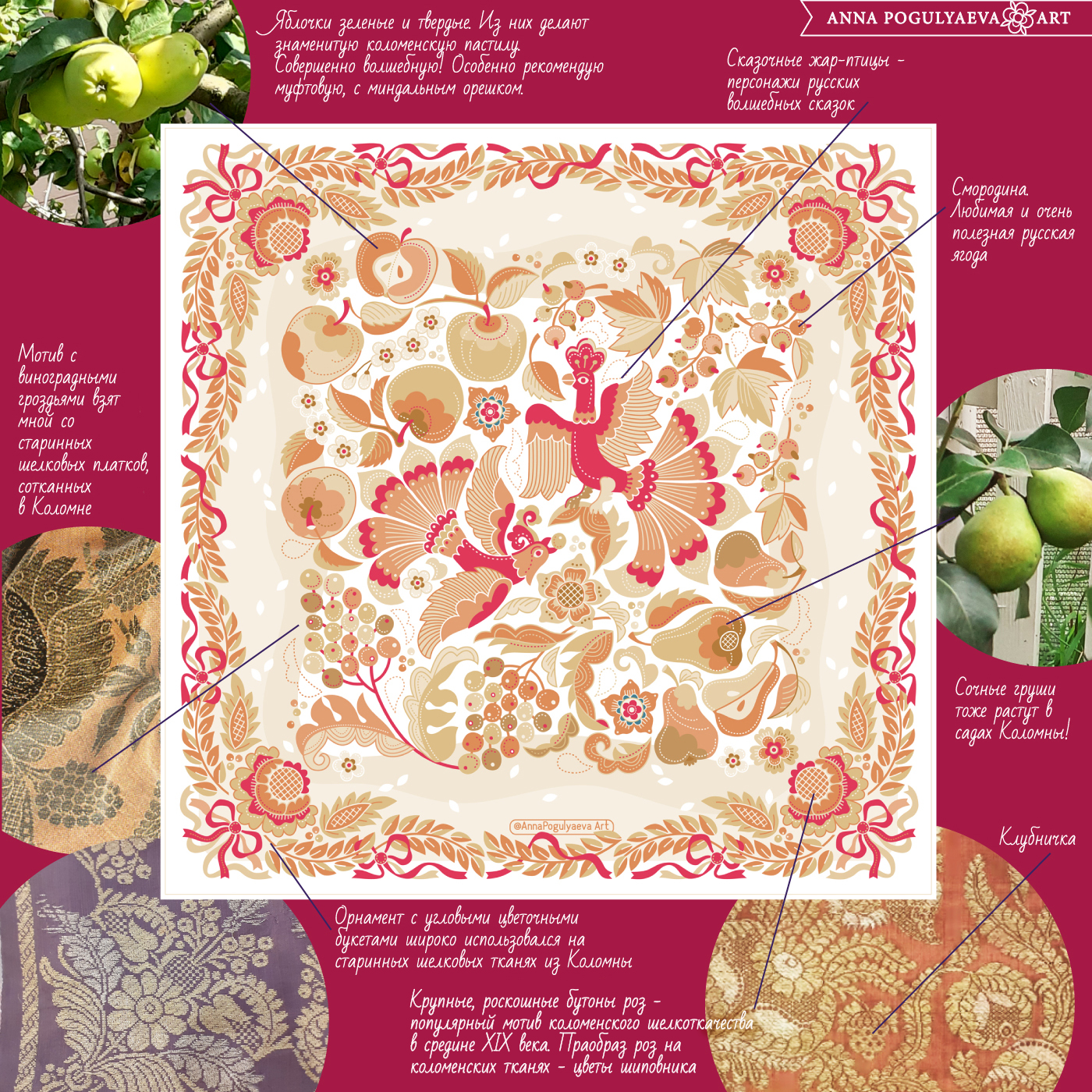 Русский сад. Принты для ткани и аксессуаров — Изображение №3 — Иллюстрация, Графика на Dprofile