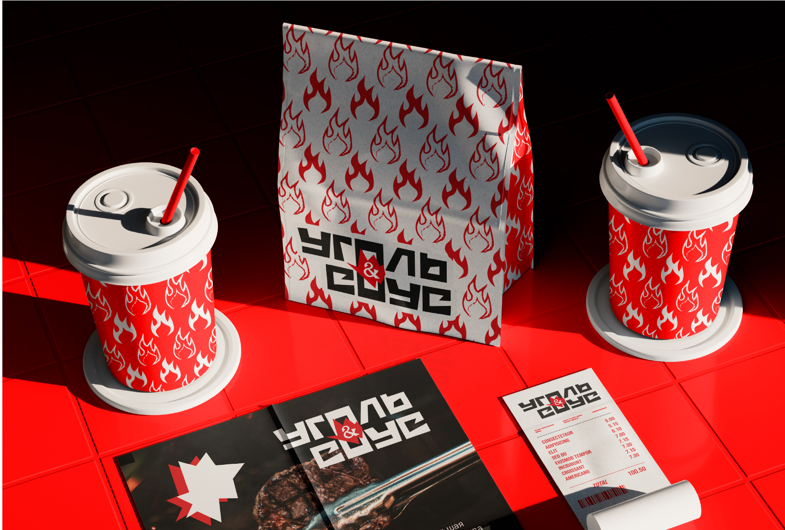 Фирменный стиль для гриль-бара  «Уголь & Соус» — Изображение №11 — Брендинг на Dprofile