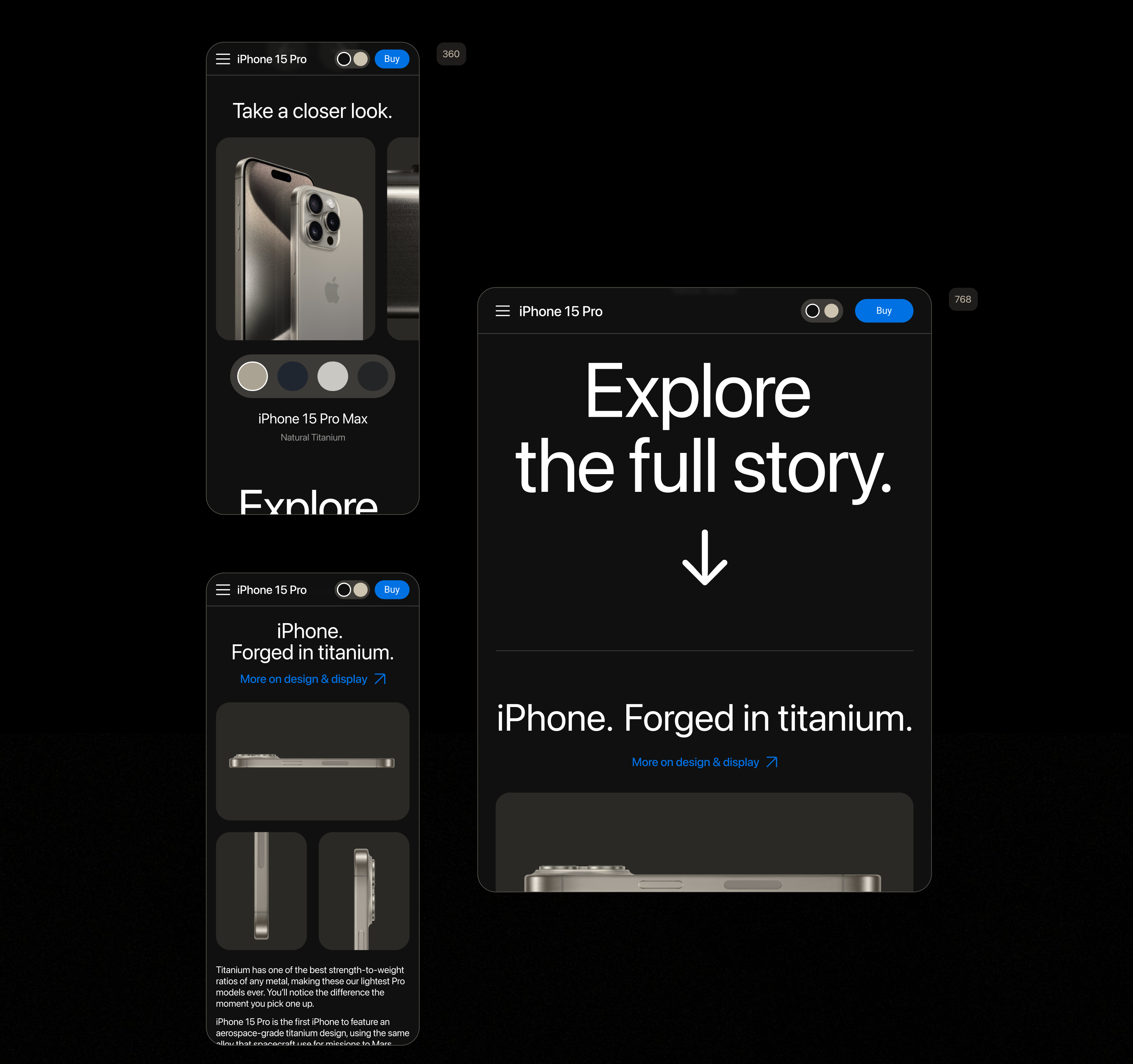 iPhone 15 Pro [landing page] — Изображение №4 — Интерфейсы на Dprofile