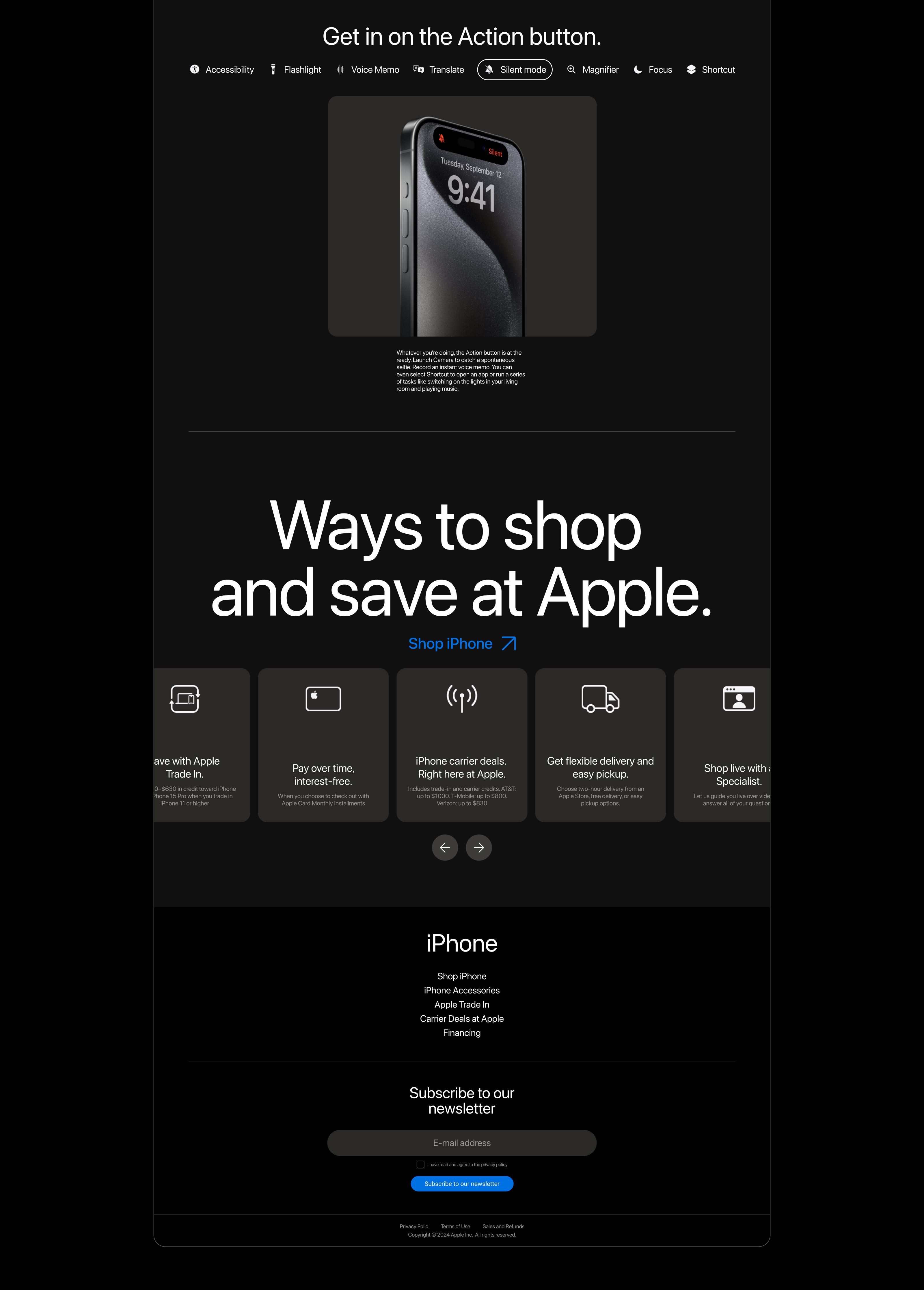 iPhone 15 Pro [landing page] — Изображение №9 — Интерфейсы на Dprofile