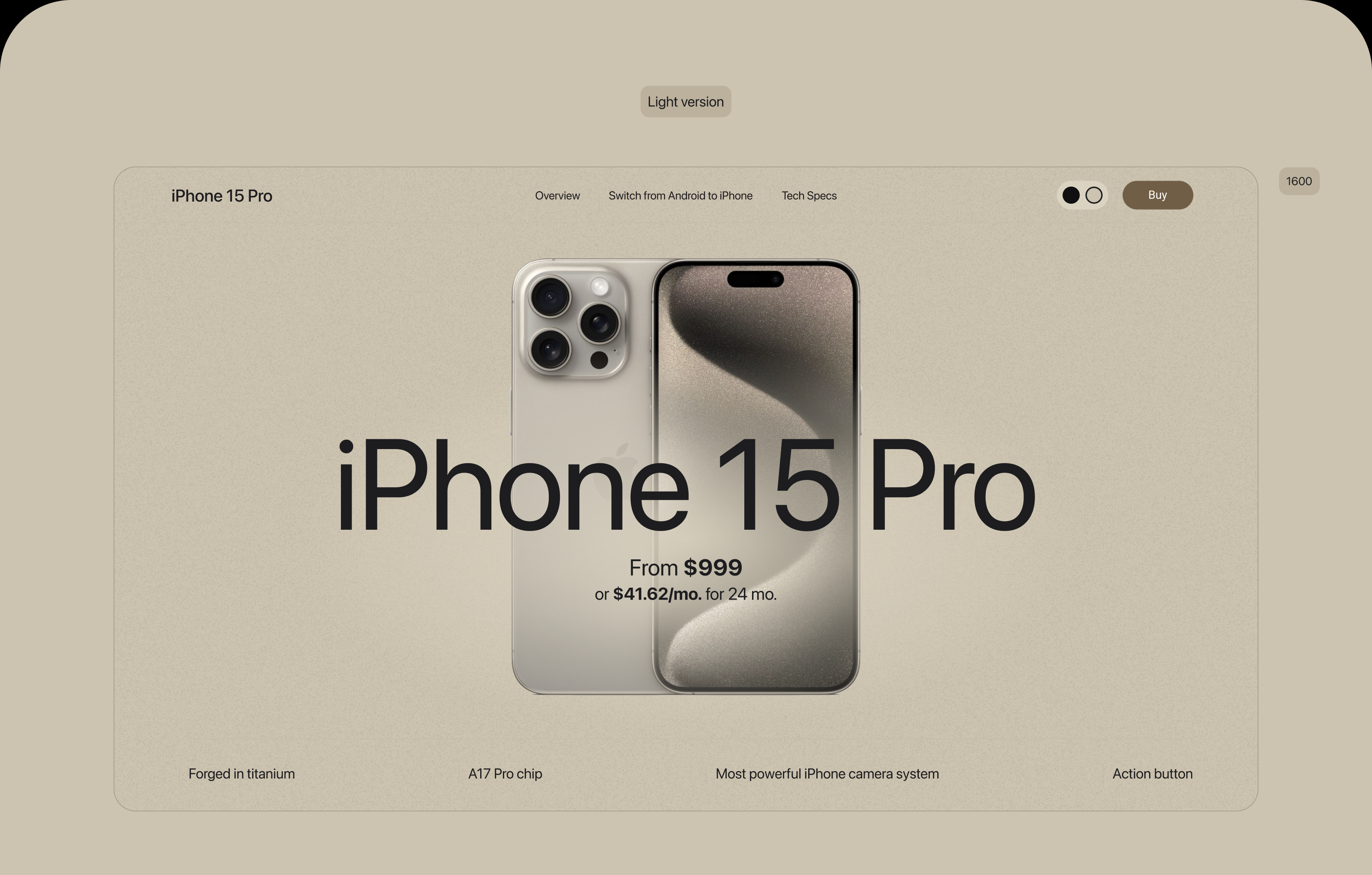 iPhone 15 Pro [landing page] — Изображение №12 — Интерфейсы на Dprofile