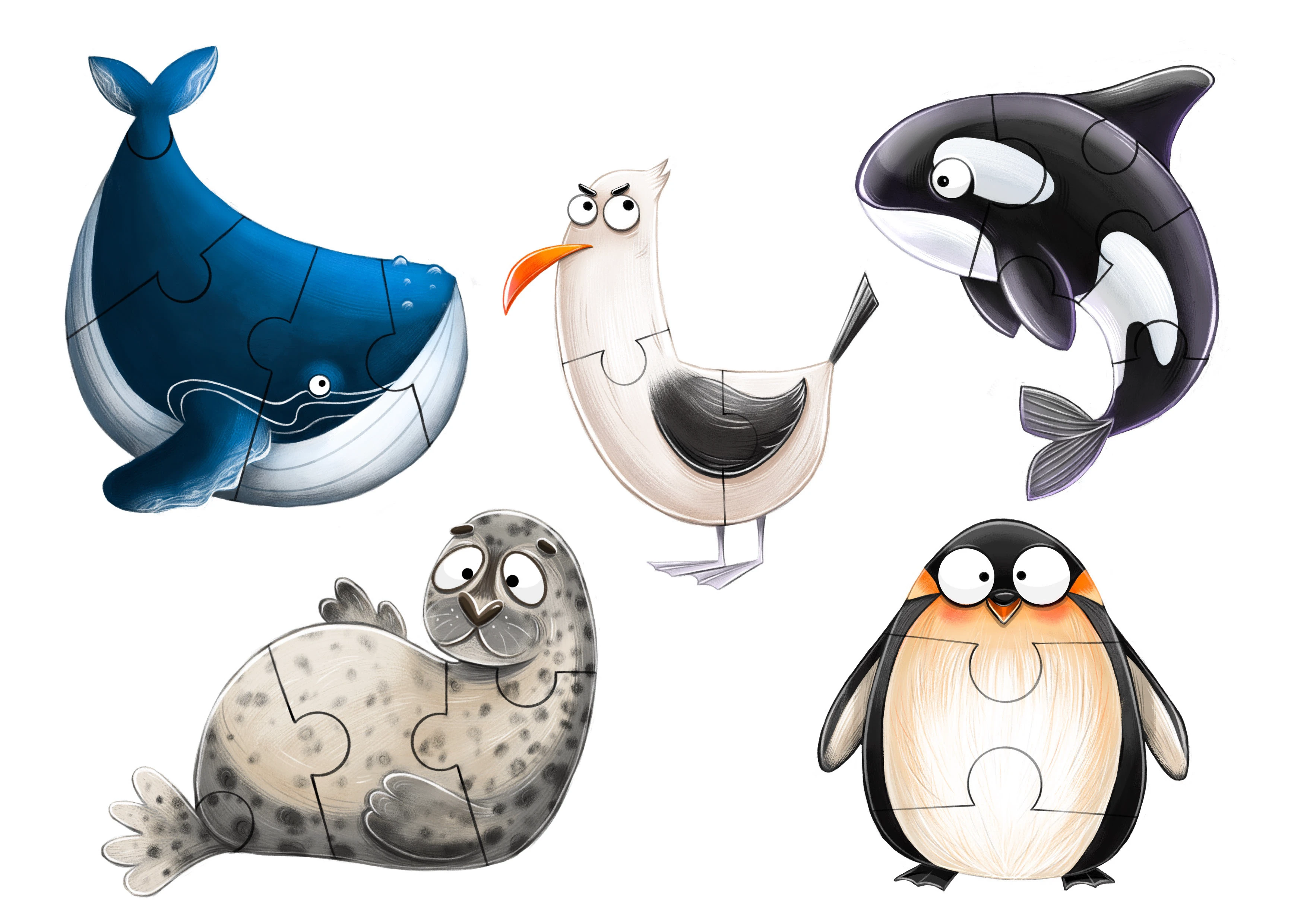 Бейби пазлы для малышей. Животные Антарктиды. Kids puzzle — Изображение №2 — Иллюстрация, Промдизайн на Dprofile
