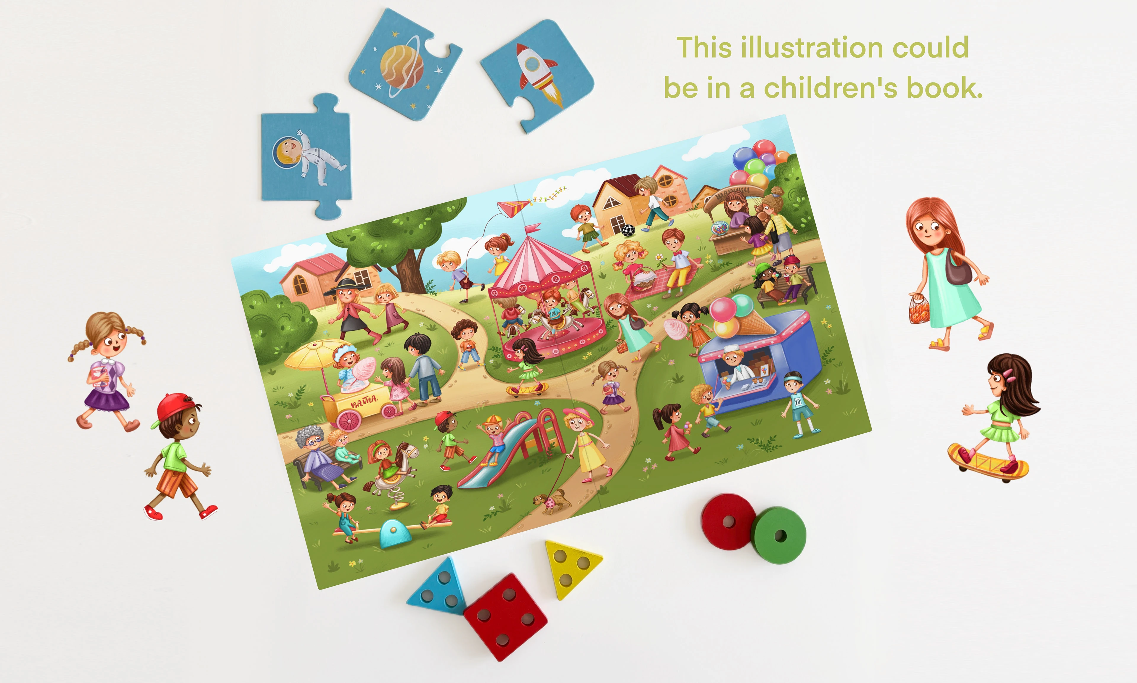 Виммельбух в парке. Wimmelbuch in the park — Изображение №7 — Иллюстрация на Dprofile