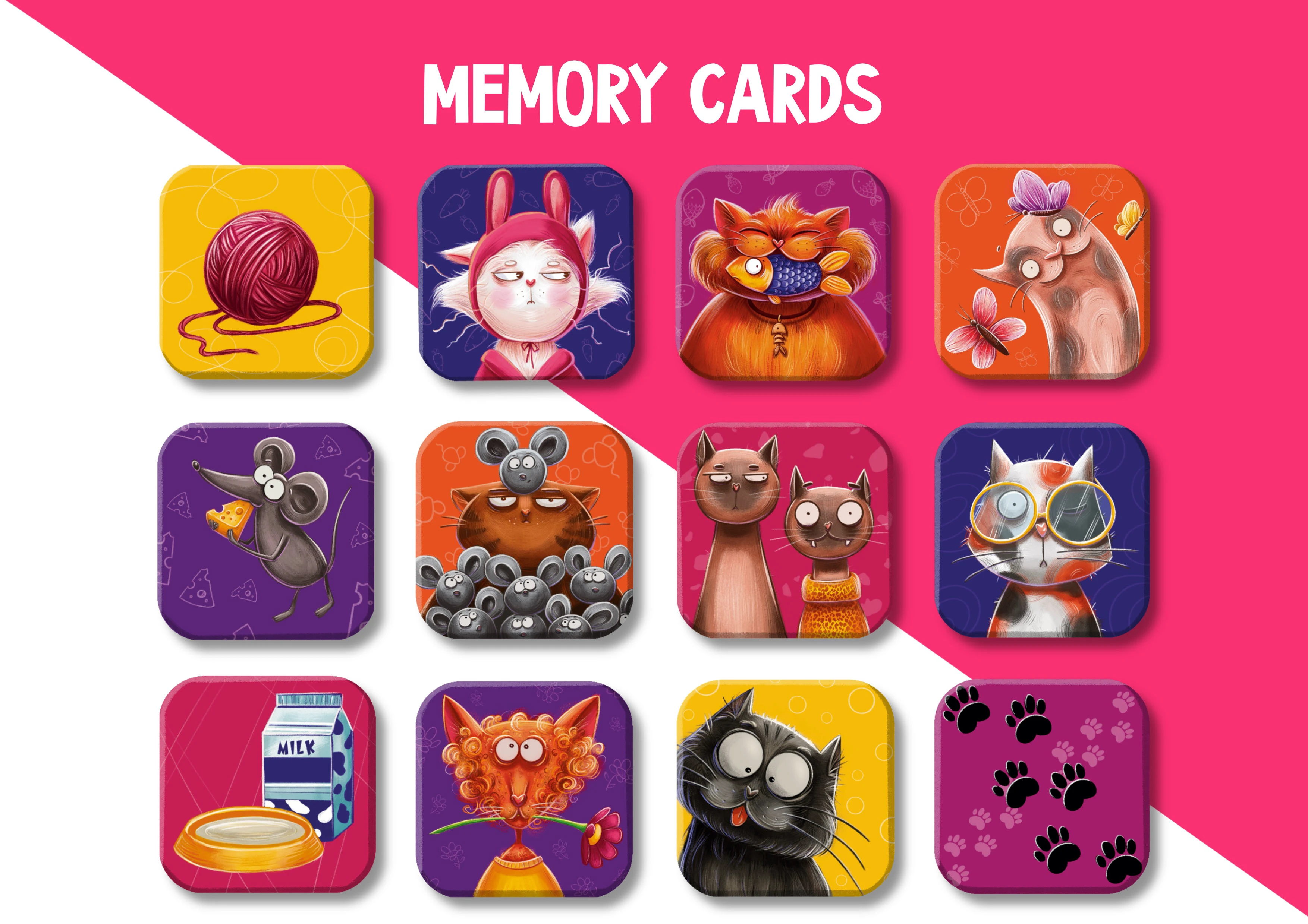 Настольная игра мемори «МЯФ МЯФ» board game — Изображение №4 — Иллюстрация, Промдизайн на Dprofile