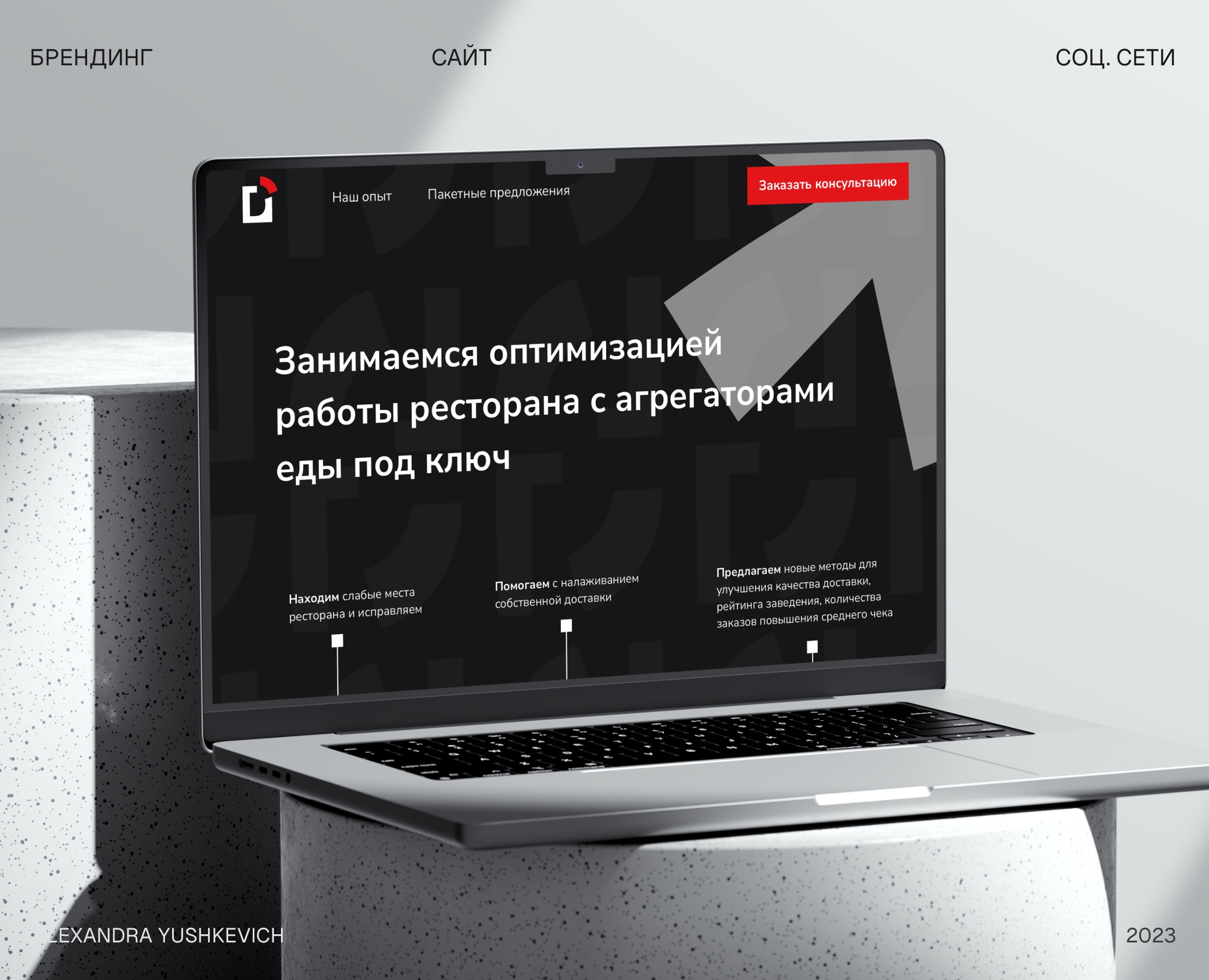 Фирменный стиль Delivery help, сайт на Dprofile