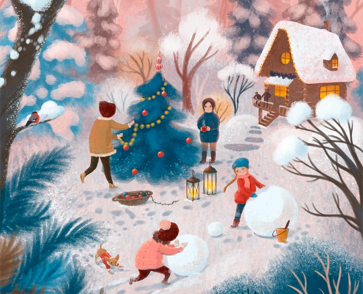 Серия новогодних иллюстраций — Иллюстрация на Dprofile