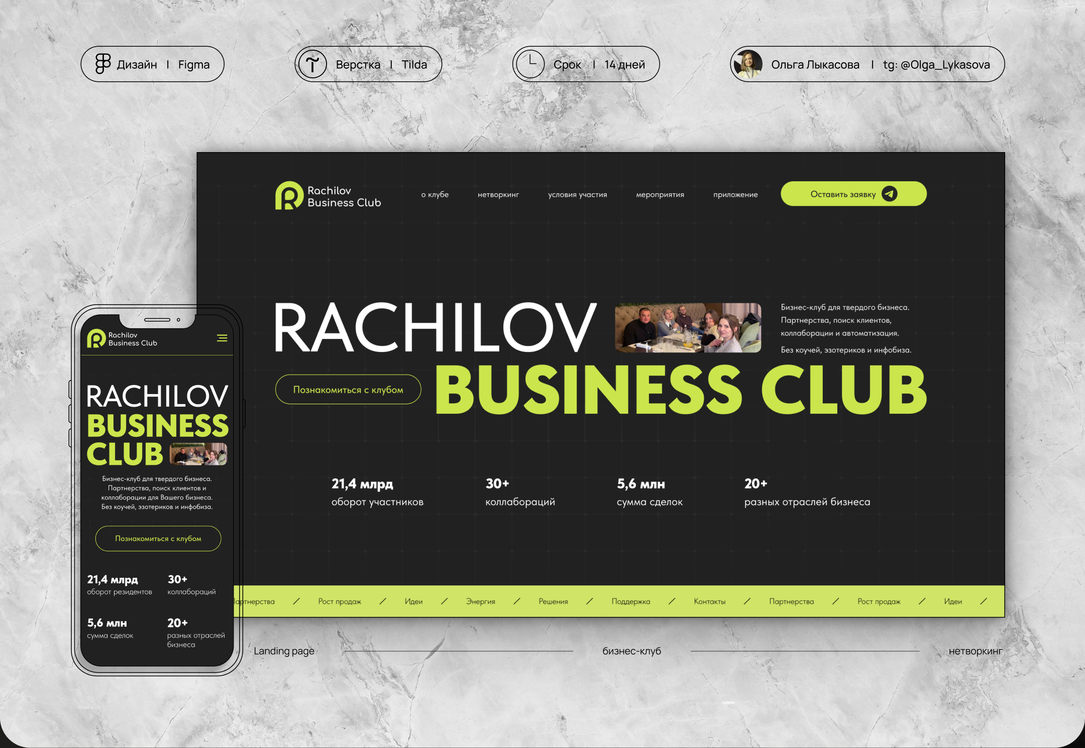 Редизайн лендинга для бизнес-клуба — Изображение №1 — Интерфейсы на Dprofile