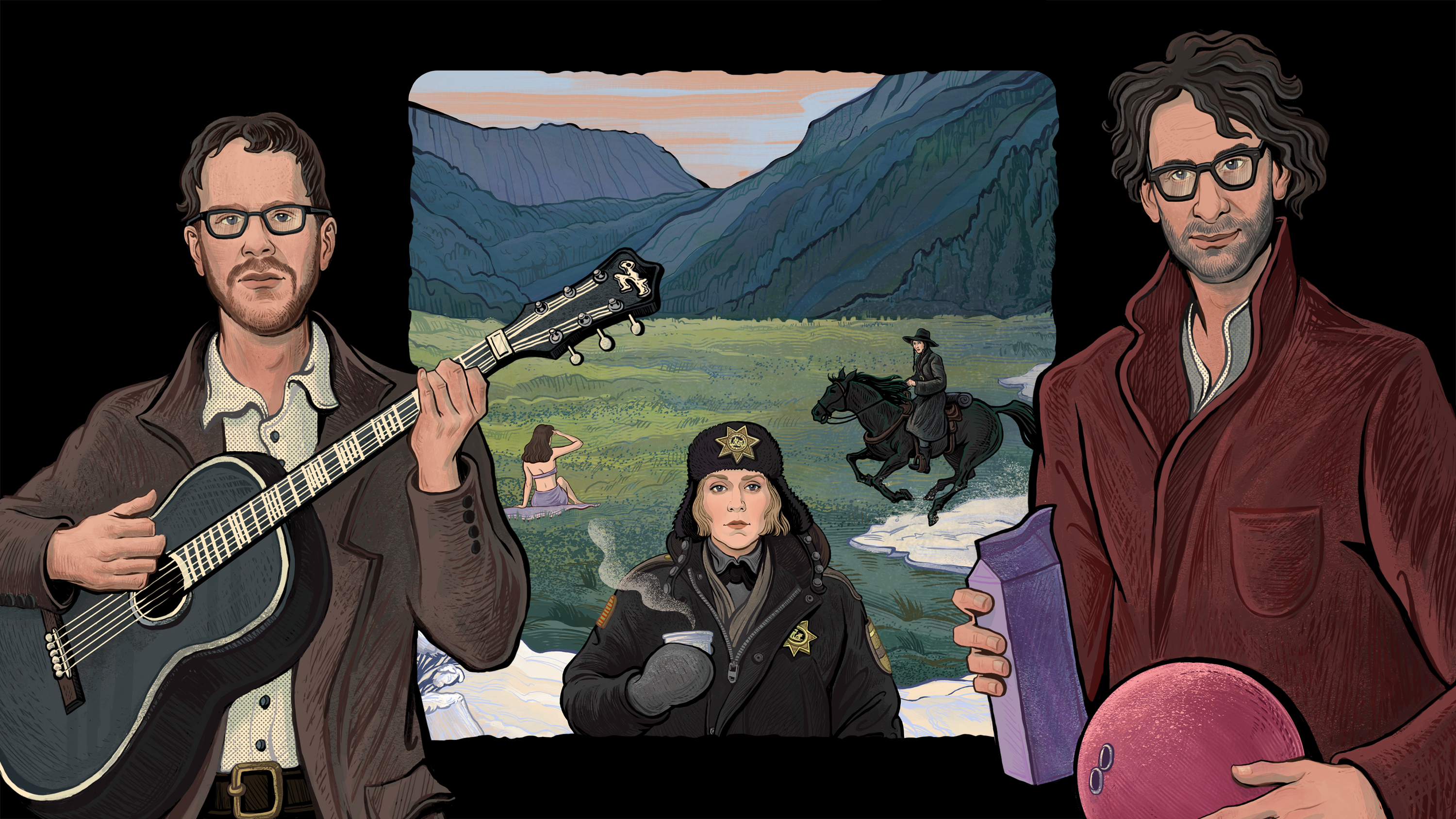 Серия иллюстраций для Кинопоиска про великих режиссеров 202… — Изображение №24 — Иллюстрация, Графика на Dprofile