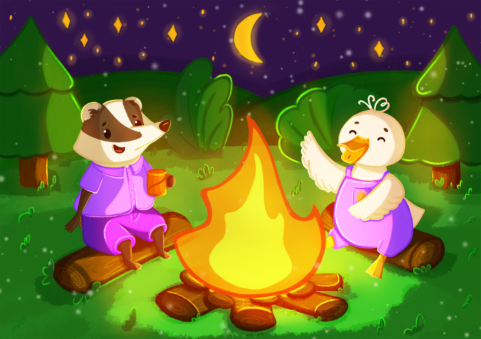 Персонажи для летнего лагеря — Изображение №3 — Брендинг, Иллюстрация на Dprofile