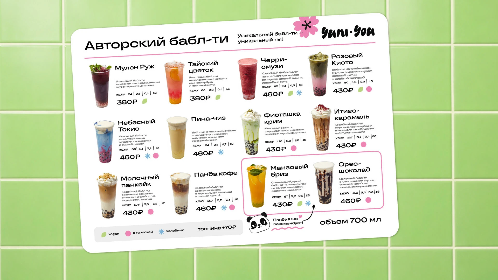 Нейминг и айдентика бабл-ти кофейни — Изображение №12 — Брендинг на Dprofile