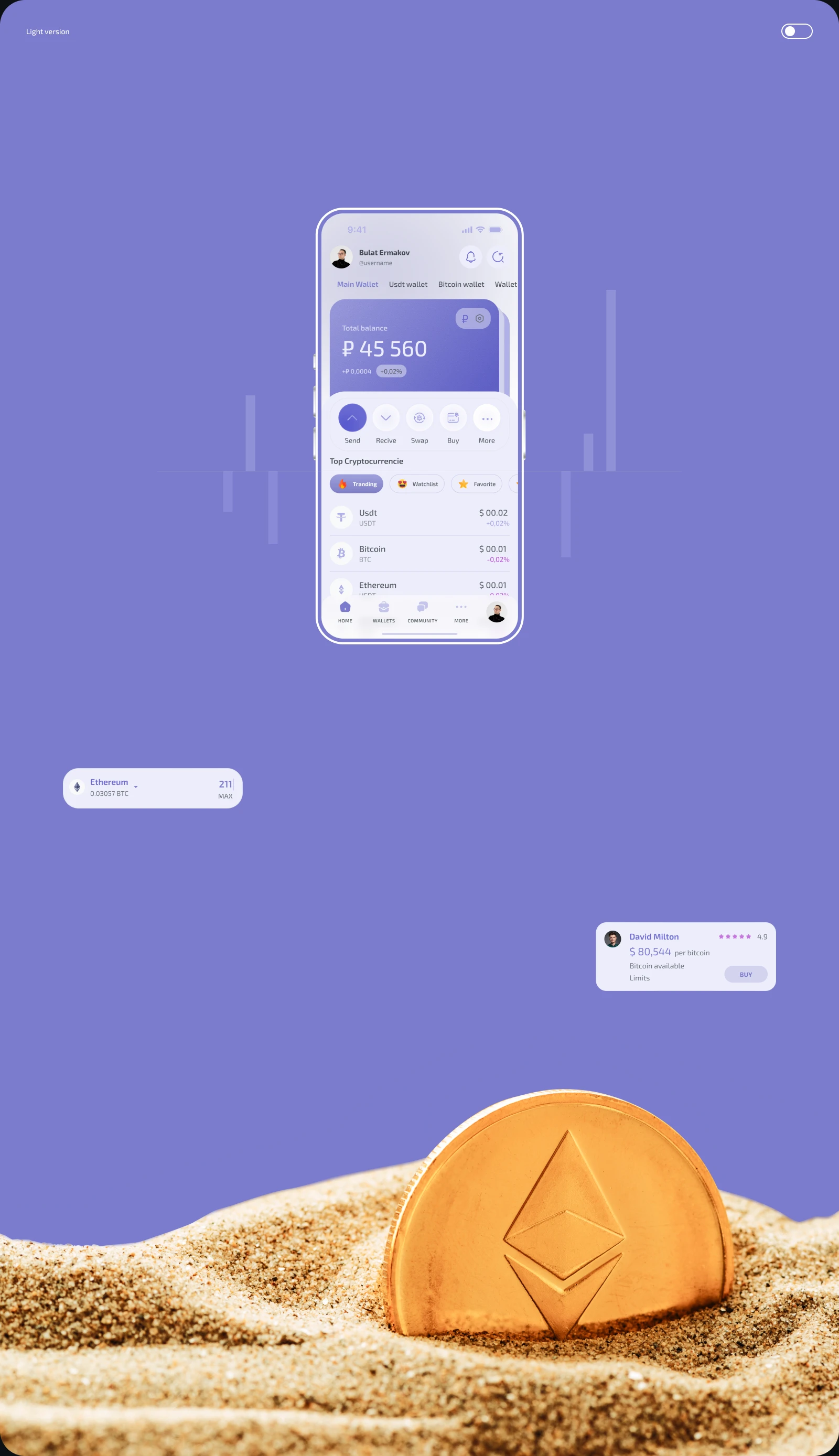 CoreKeep wallet, UX/UI — Изображение №6 — Интерфейсы на Dprofile