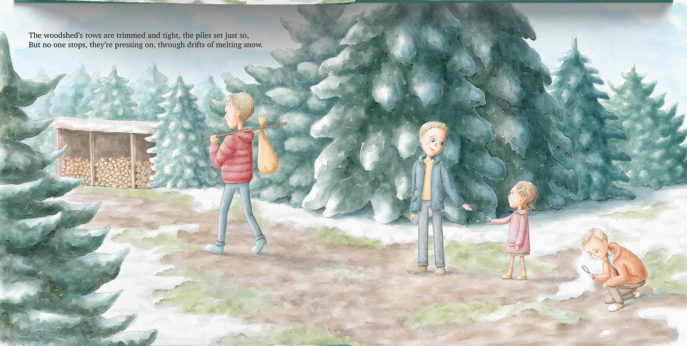Иллюстрации для детской книги "Winter in the Woods" — Изображение №8 — Иллюстрация на Dprofile