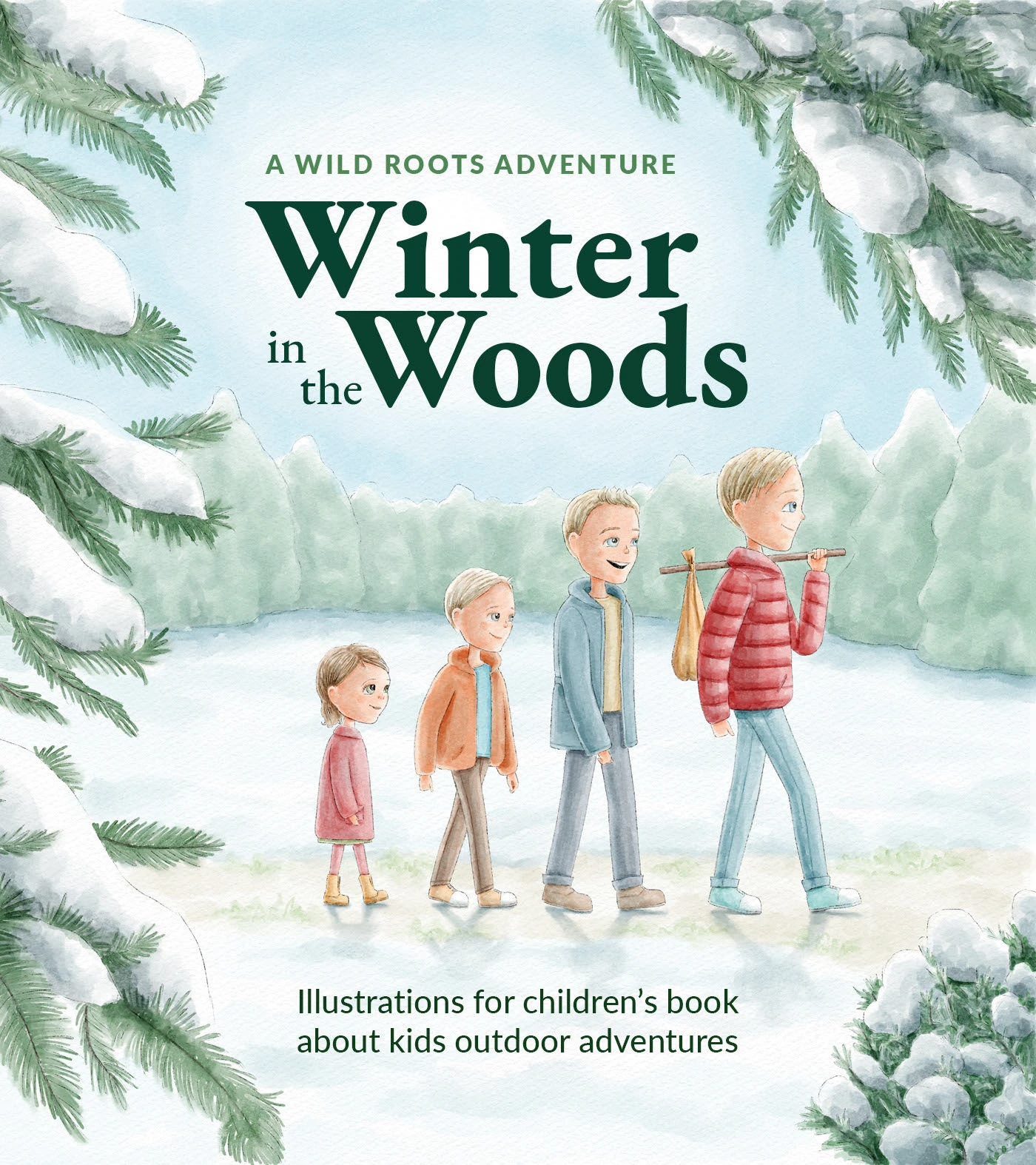 Иллюстрации для детской книги "Winter in the Woods" — Изображение №1 — Иллюстрация на Dprofile